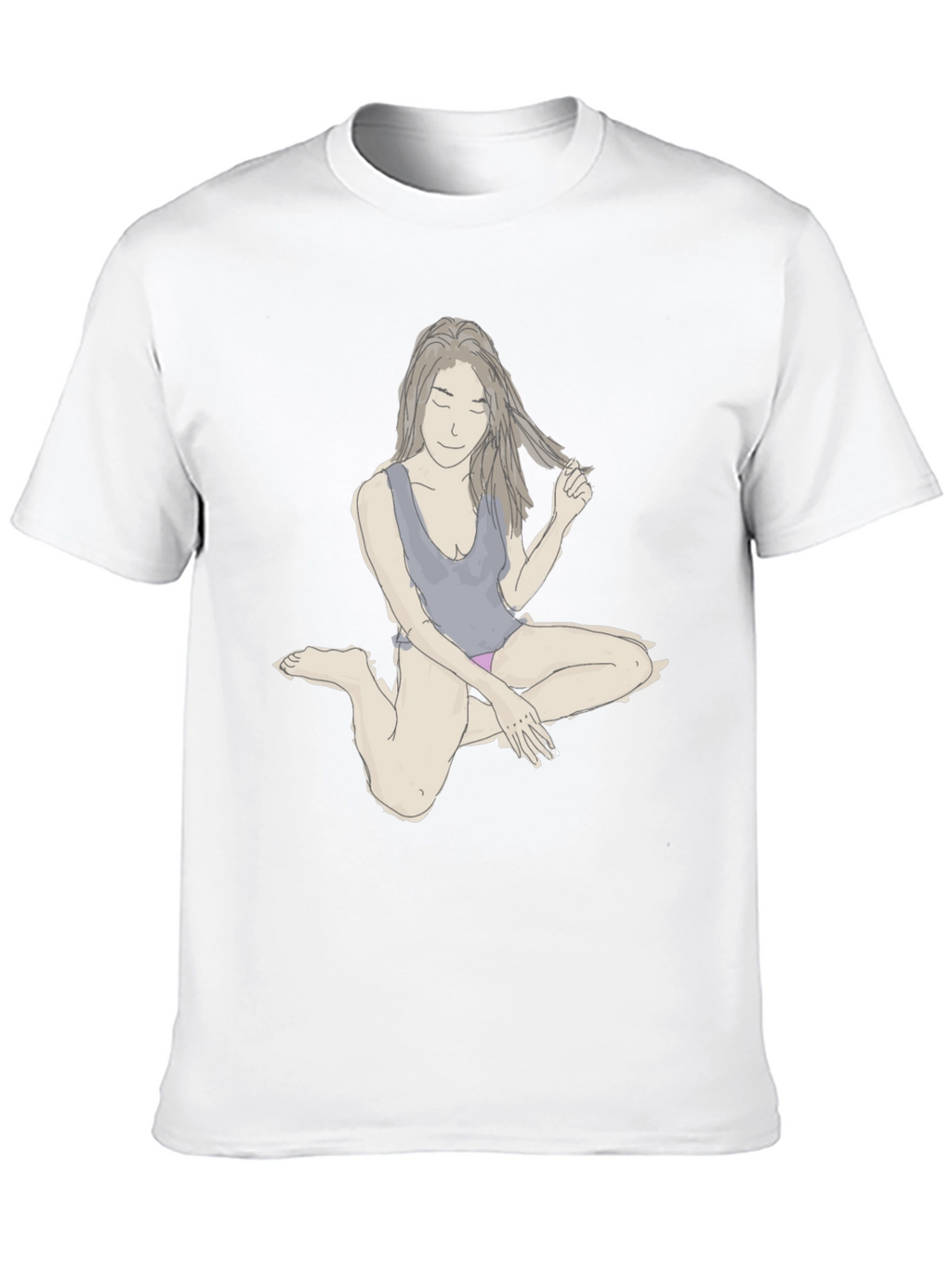 Unique Woman Illustration Black T-Shirt