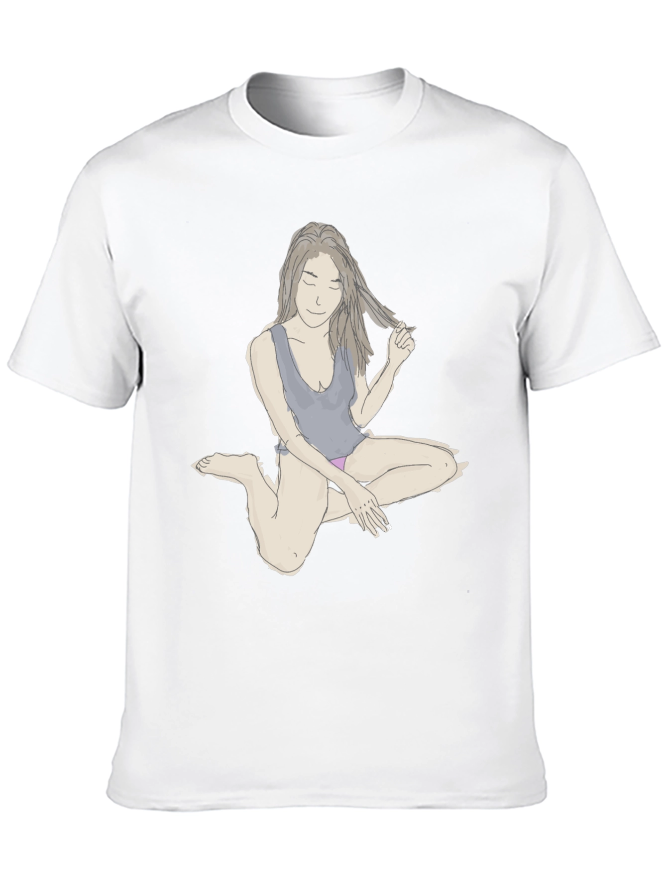 Unique Woman Illustration Black T-Shirt