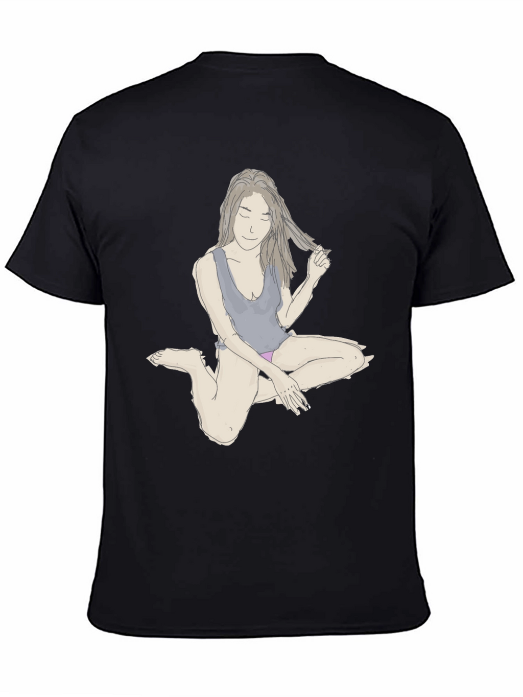Unique Woman Illustration Black T-Shirt