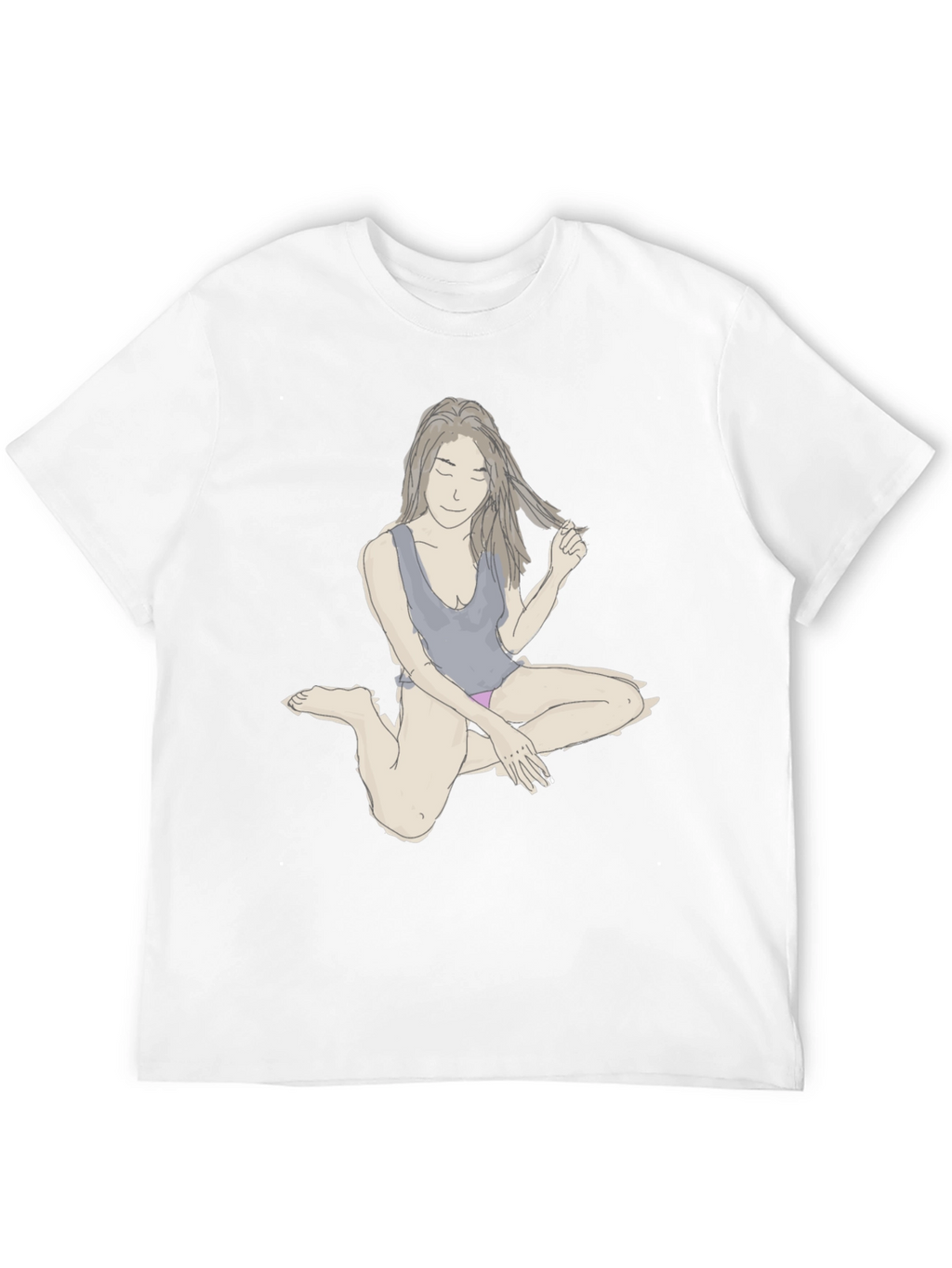 Unique Woman Illustration Black T-Shirt