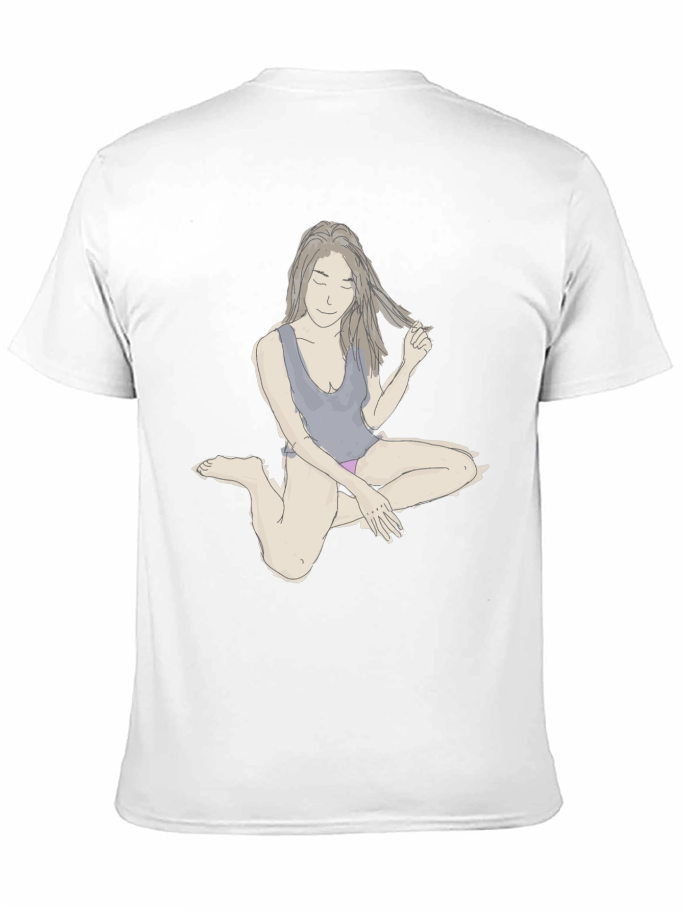 Unique Woman Illustration Black T-Shirt