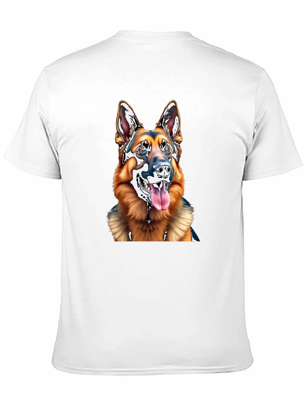 German Shepherd Dog Graphic Tee - Black Cotton Blend