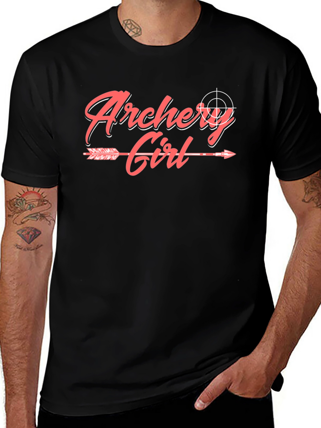 Archery Girl Arrow Graphic Tee - Trendy Sportswear