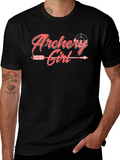 Archery Girl Arrow Graphic Tee - Trendy Sportswear