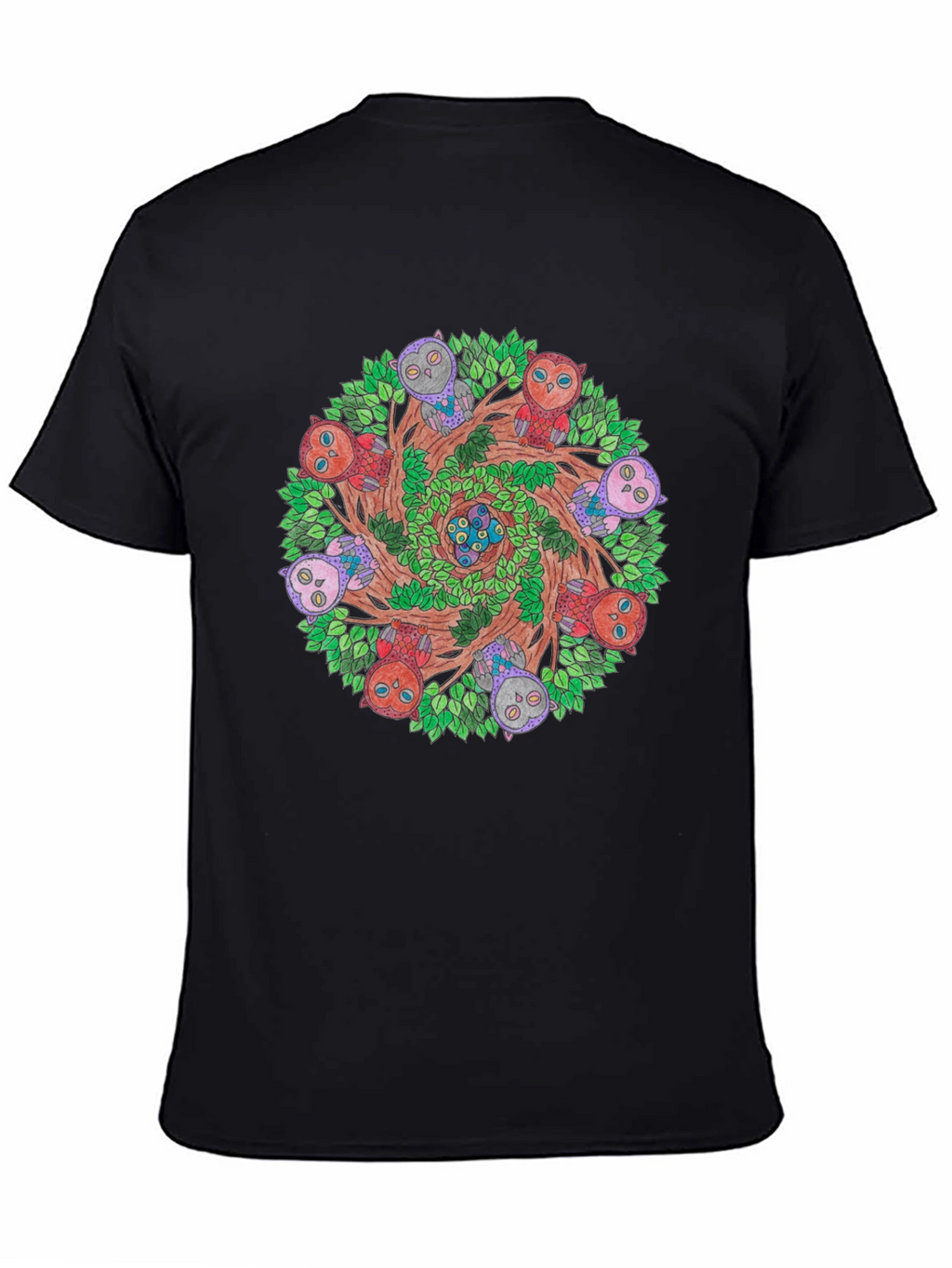 Owl Mandala Graphic Tee - Nature Inspired Design