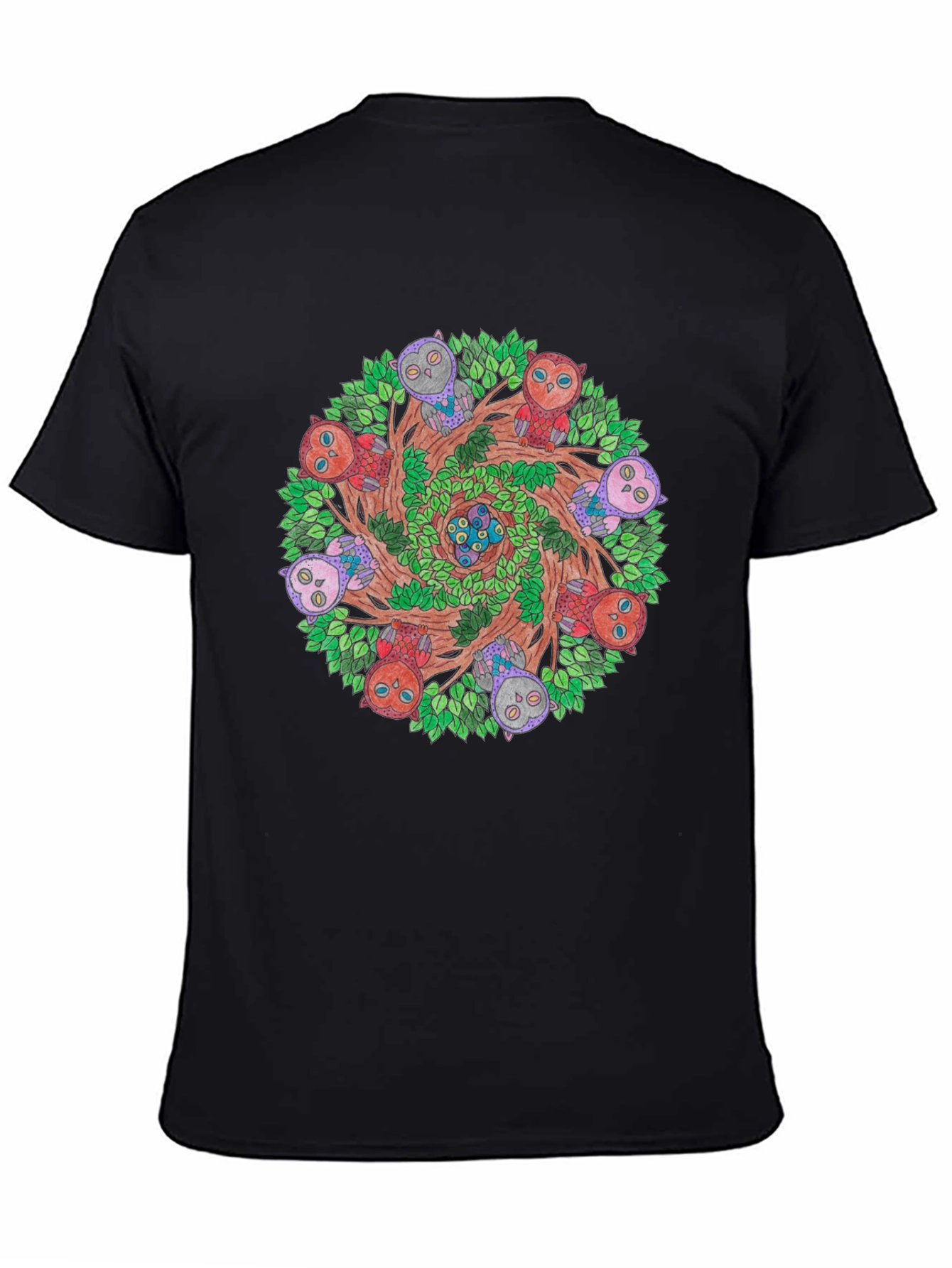 Owl Mandala Graphic Tee - Nature Inspired Design