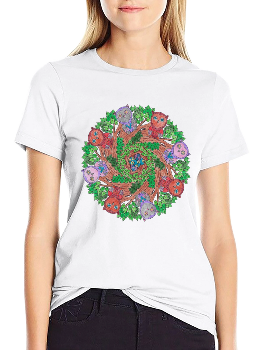 Owl Mandala Graphic Tee - Nature Inspired Design