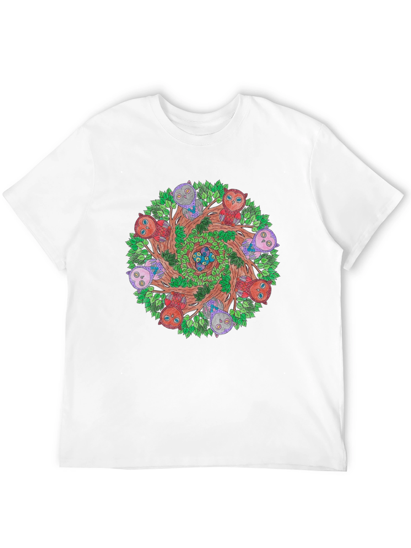 Owl Mandala Graphic Tee - Nature Inspired Design
