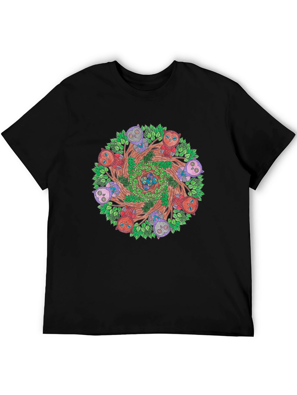Owl Mandala Graphic Tee - Nature Inspired Design