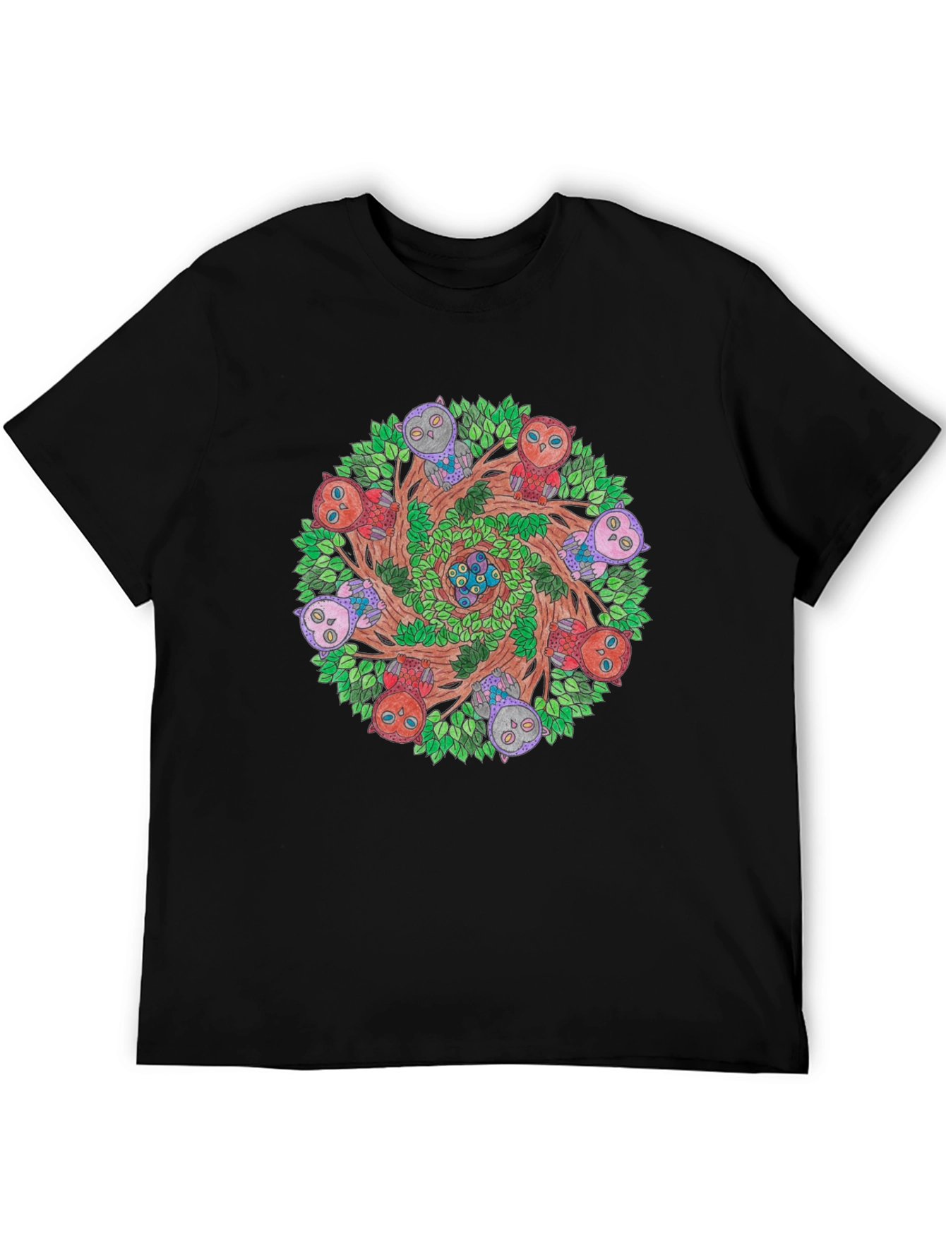 Owl Mandala Graphic Tee - Nature Inspired Design
