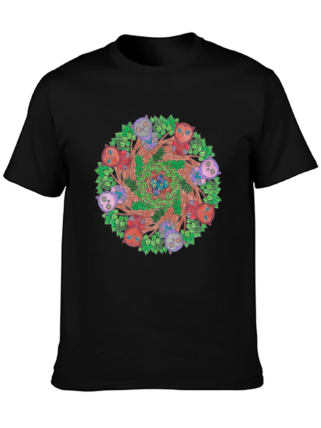 Owl Mandala Graphic Tee - Nature Inspired Design
