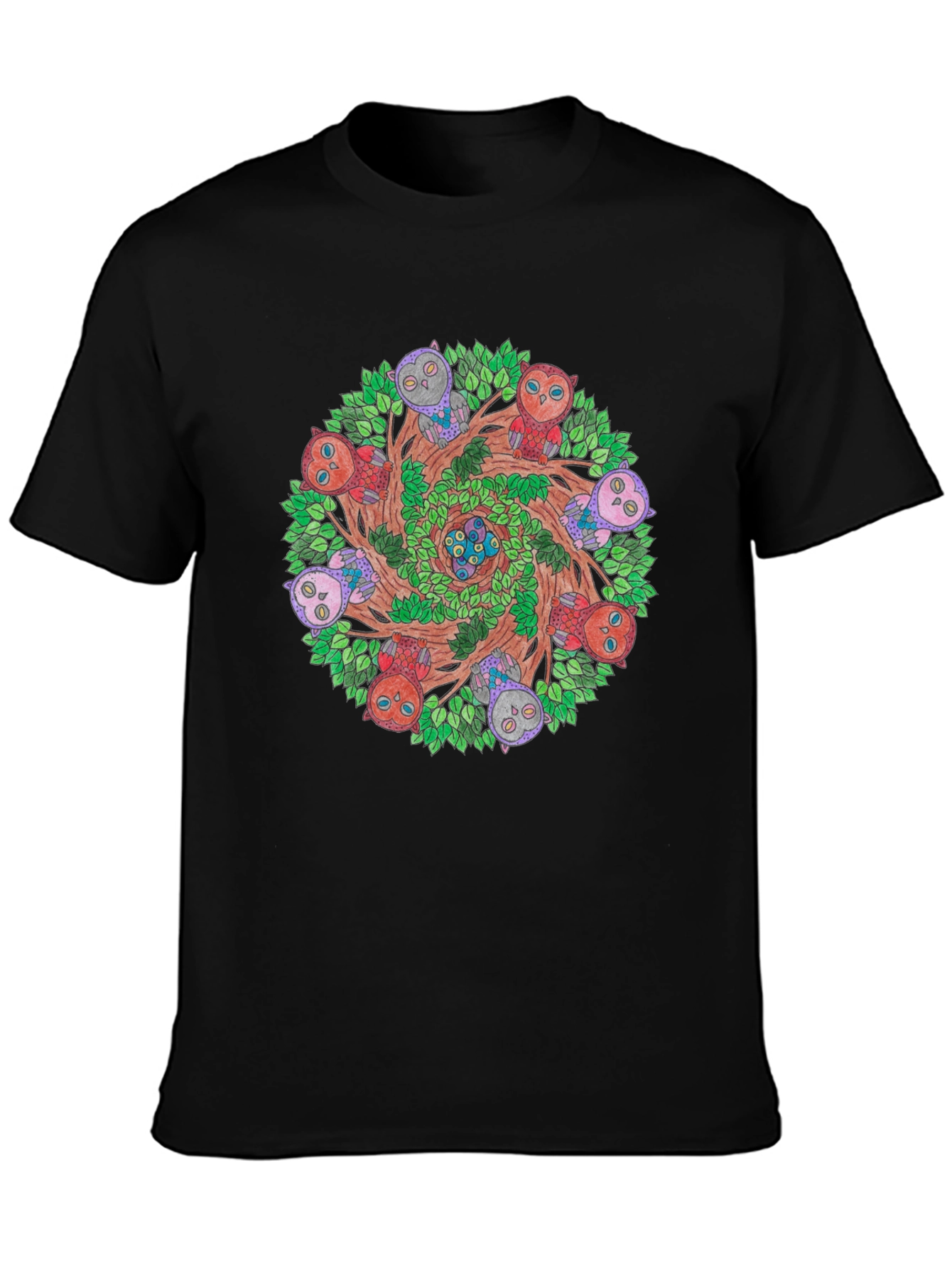 Owl Mandala Graphic Tee - Nature Inspired Design