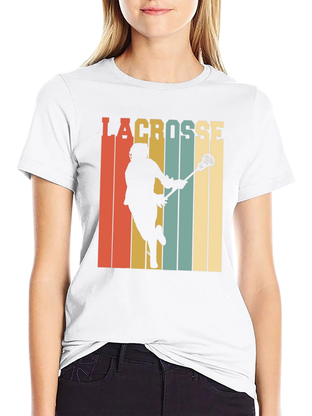 Retro Lacrosse Player Graphic Tee