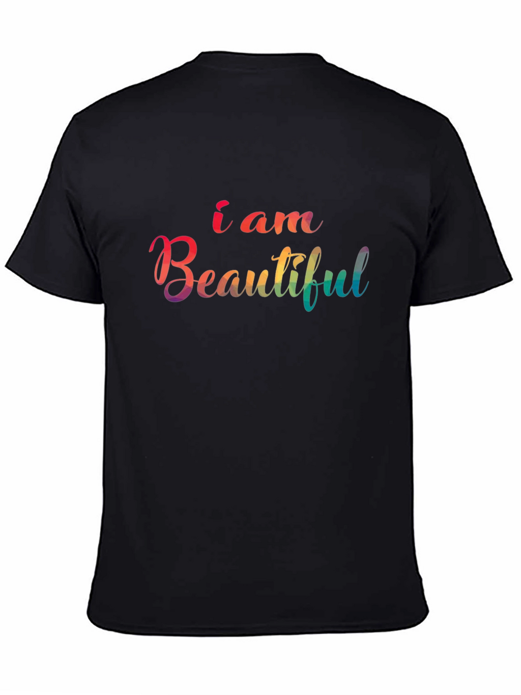 I am Beautiful Rainbow Graphic Tee - Black