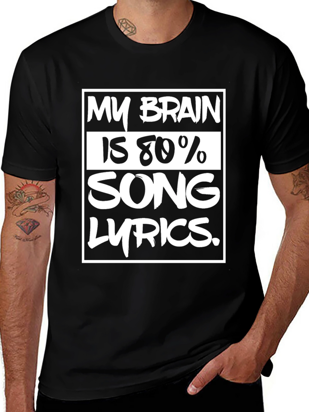 My Brain Is 80% Song Lyrics T-Shirt
