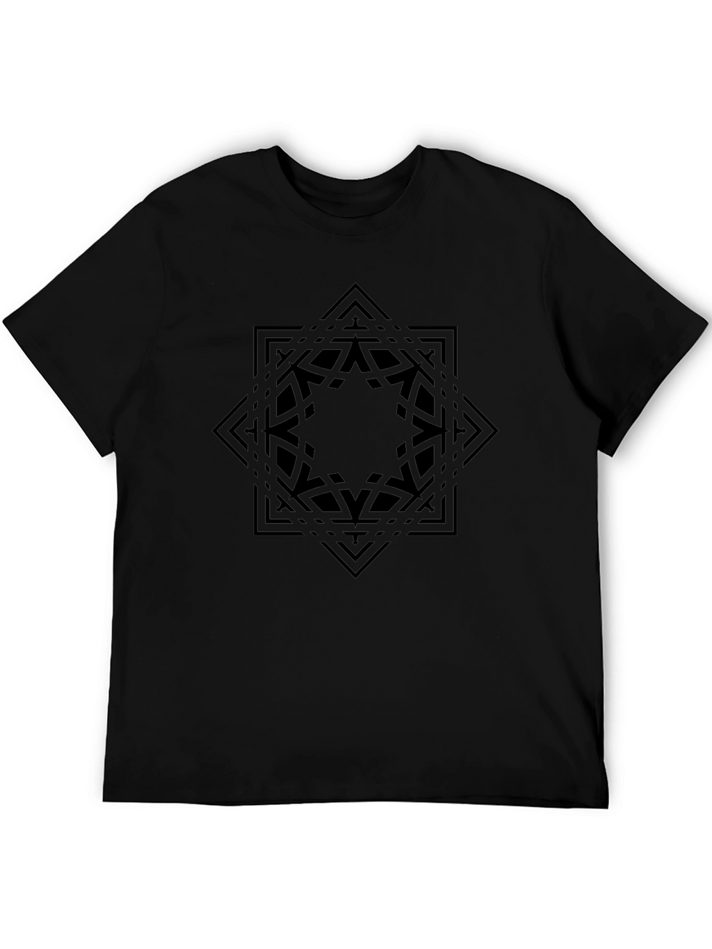 Geometric Star Graphic Black T-Shirt