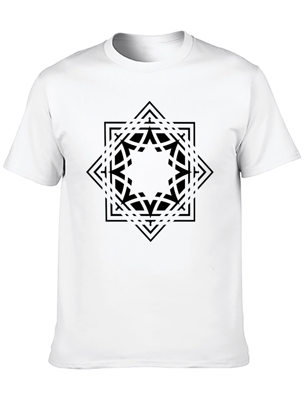 Geometric Star Graphic Black T-Shirt
