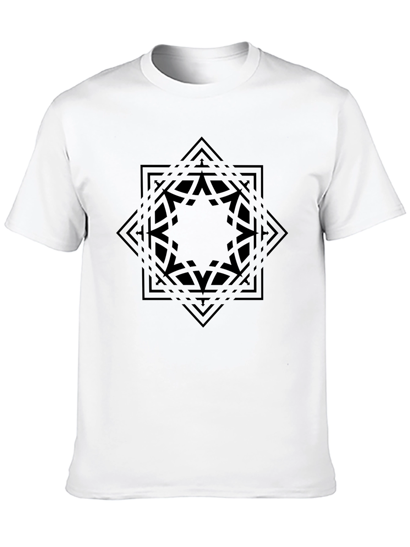 Geometric Star Graphic Black T-Shirt
