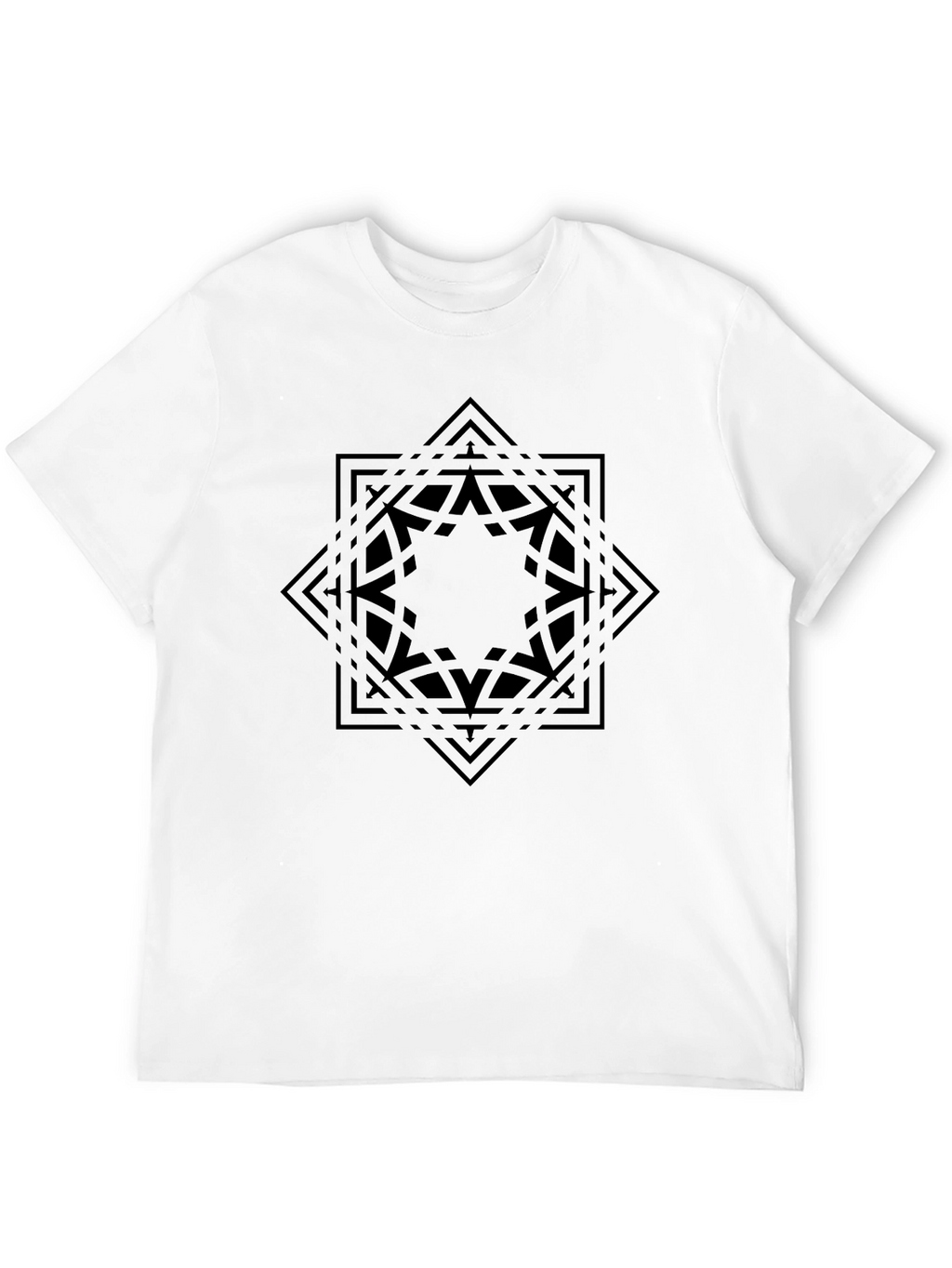 Geometric Star Graphic Black T-Shirt