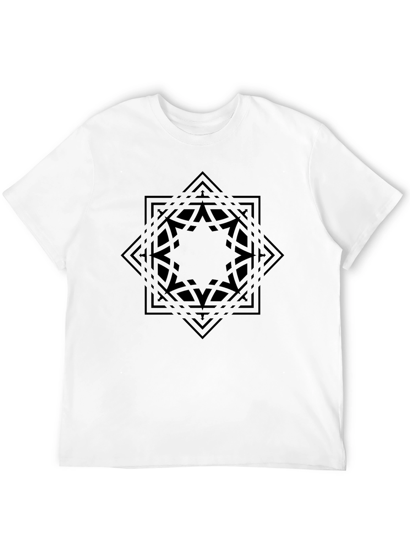 Geometric Star Graphic Black T-Shirt