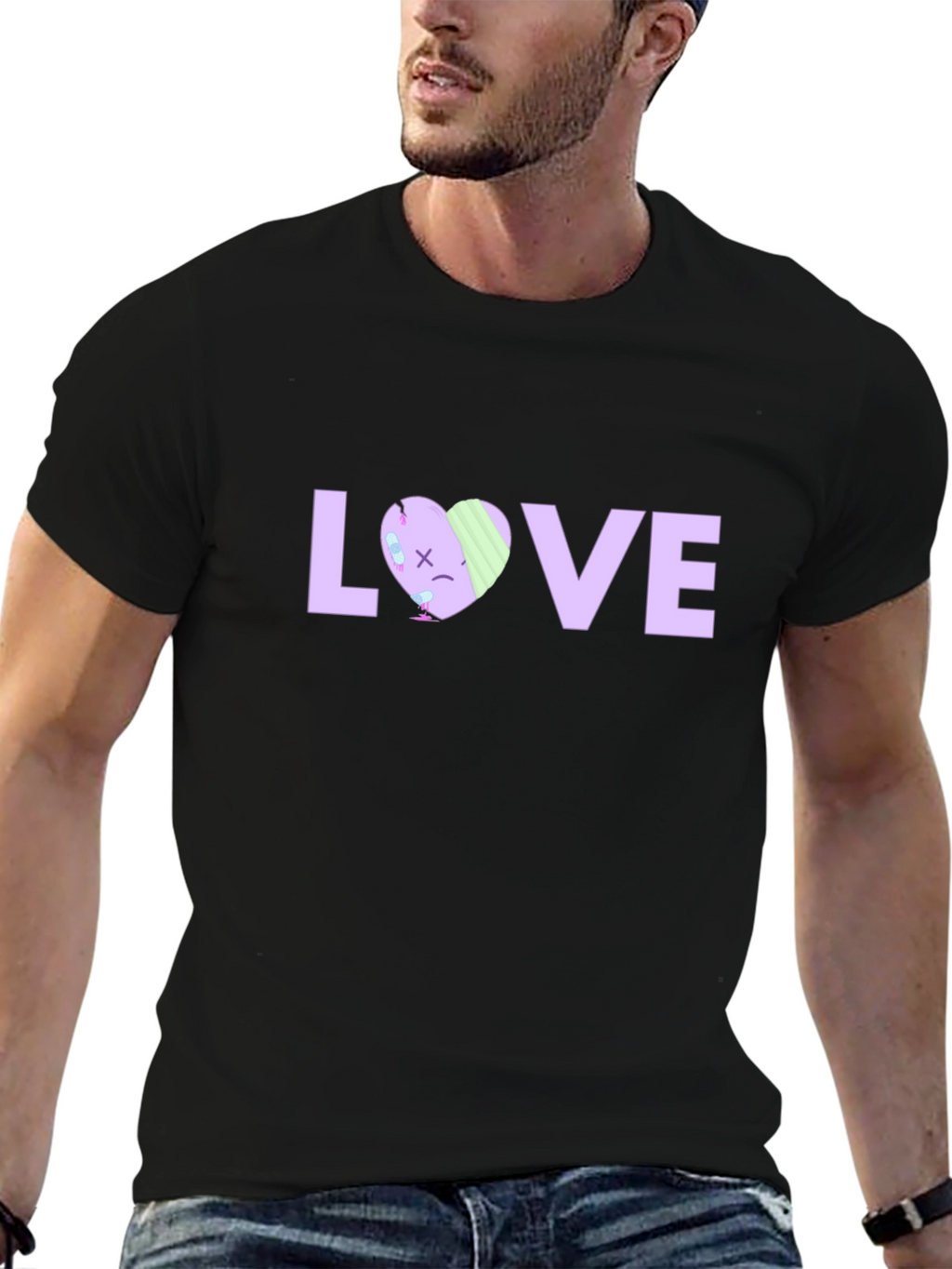 LOVE Graphic Print Black T-Shirt