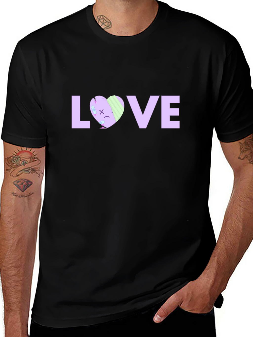 LOVE Graphic Print Black T-Shirt