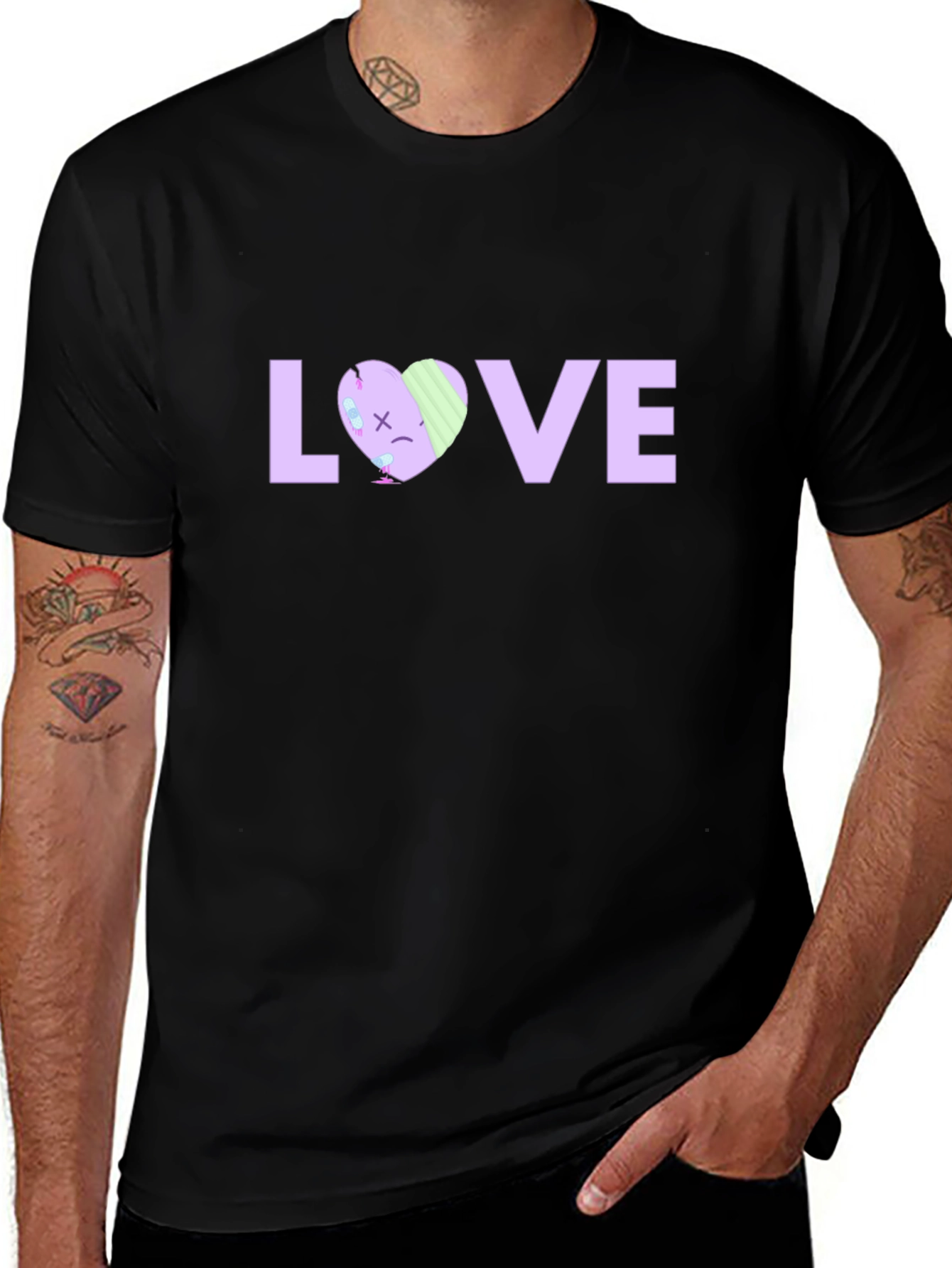 LOVE Graphic Print Black T-Shirt
