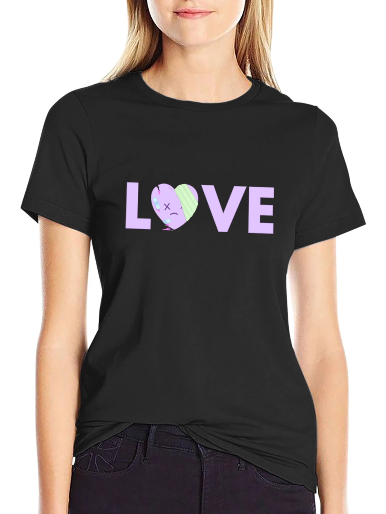 LOVE Graphic Print Black T-Shirt