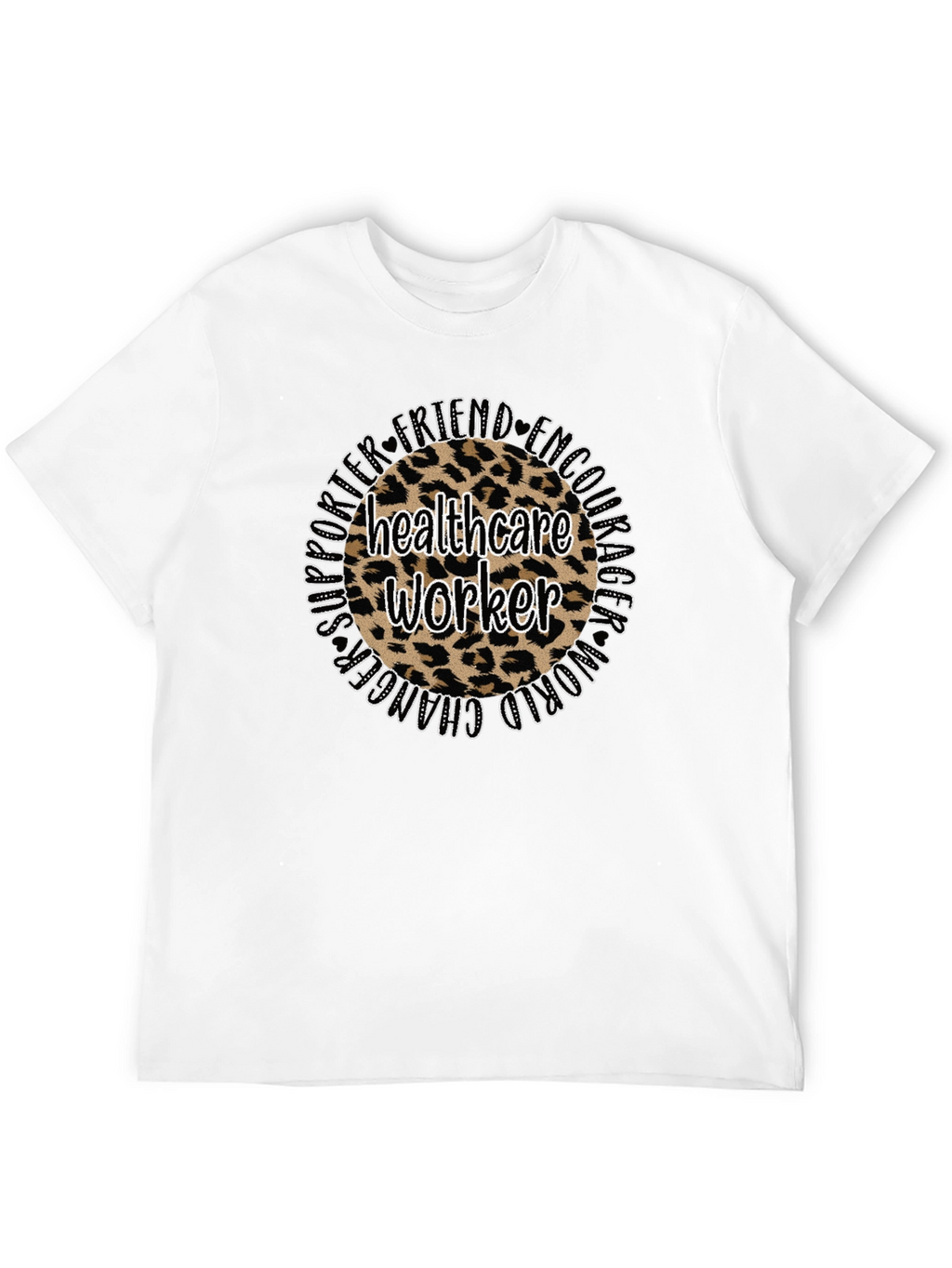 Healthcare Worker Leopard Print Graphic Tee