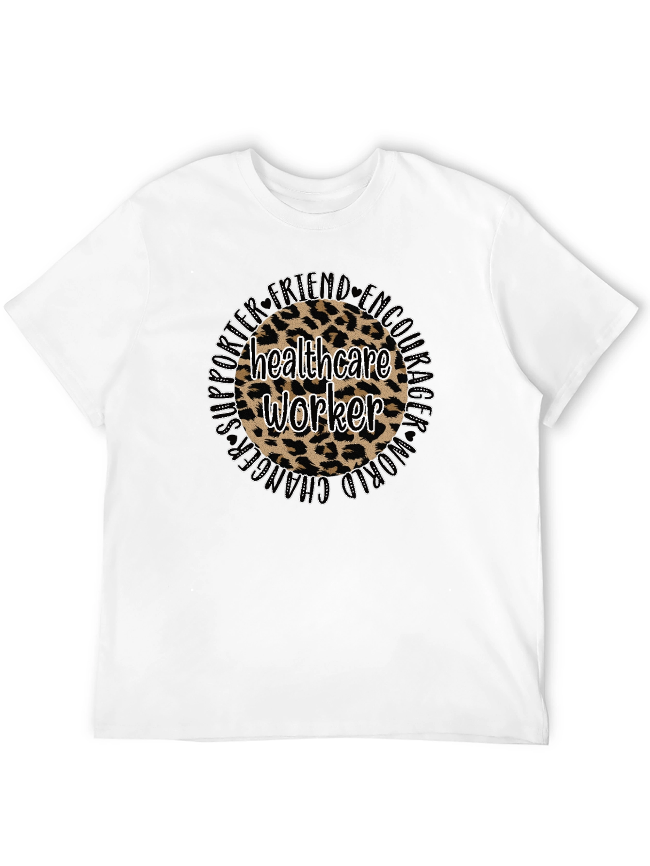 Healthcare Worker Leopard Print Graphic Tee