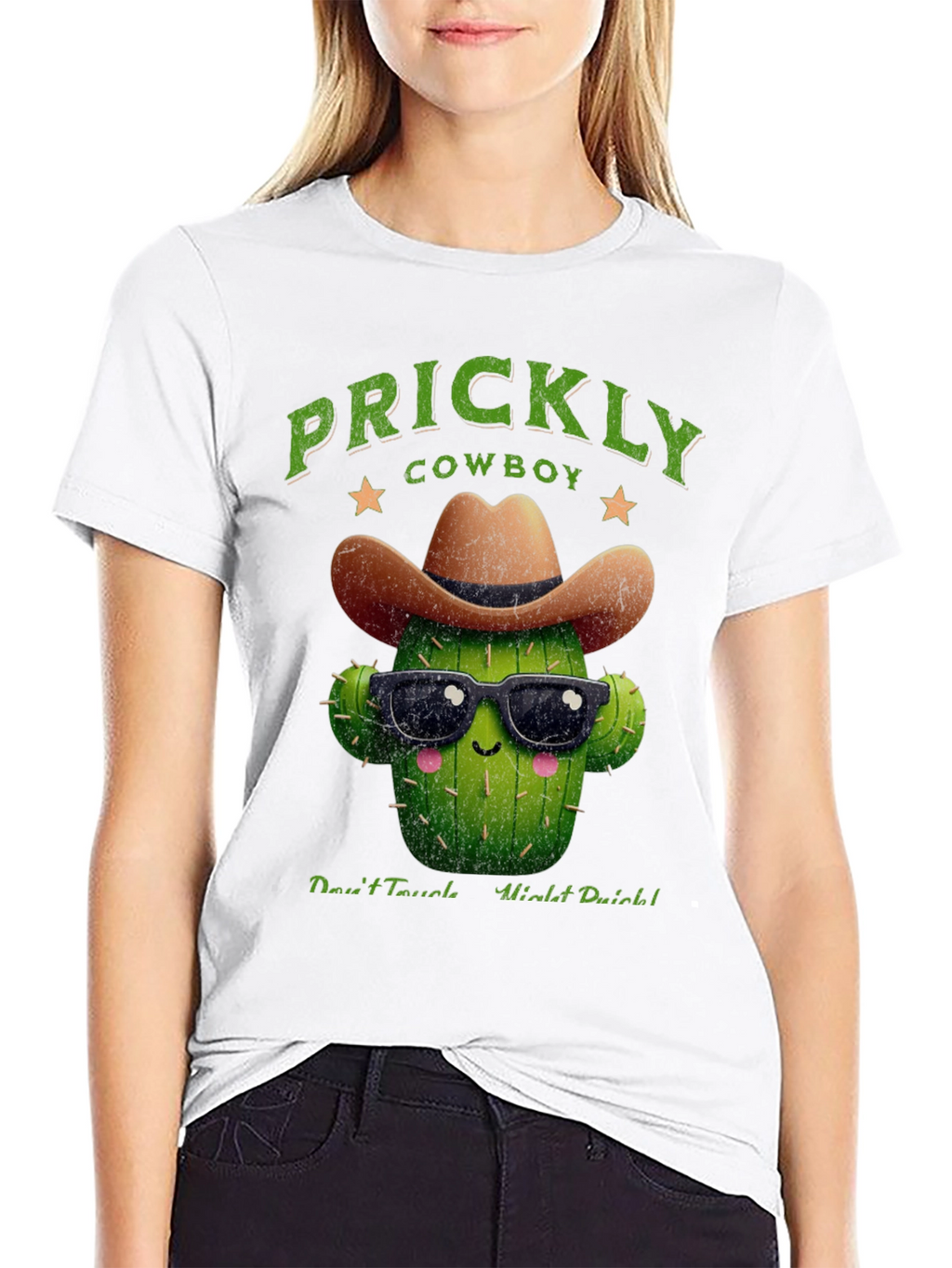 Prickly Cowboy Cactus Graphic T-Shirt