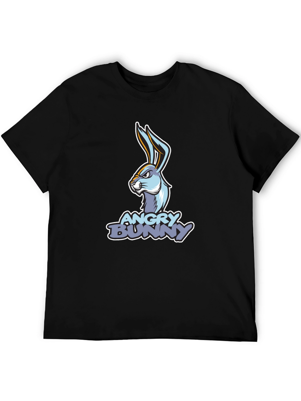 Angry Bunny Graphic T-Shirt - Black Cotton Tee