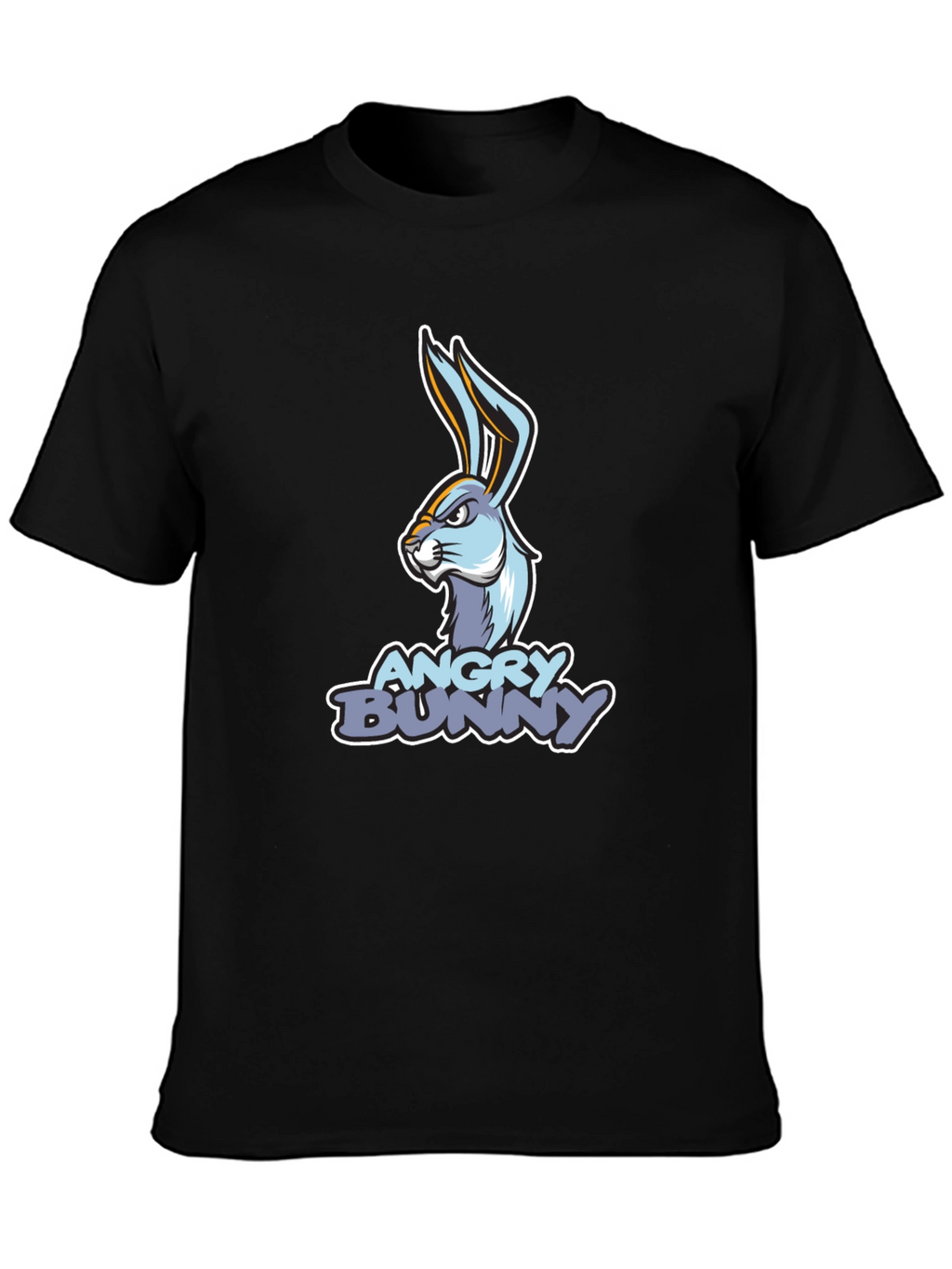 Angry Bunny Graphic T-Shirt - Black Cotton Tee