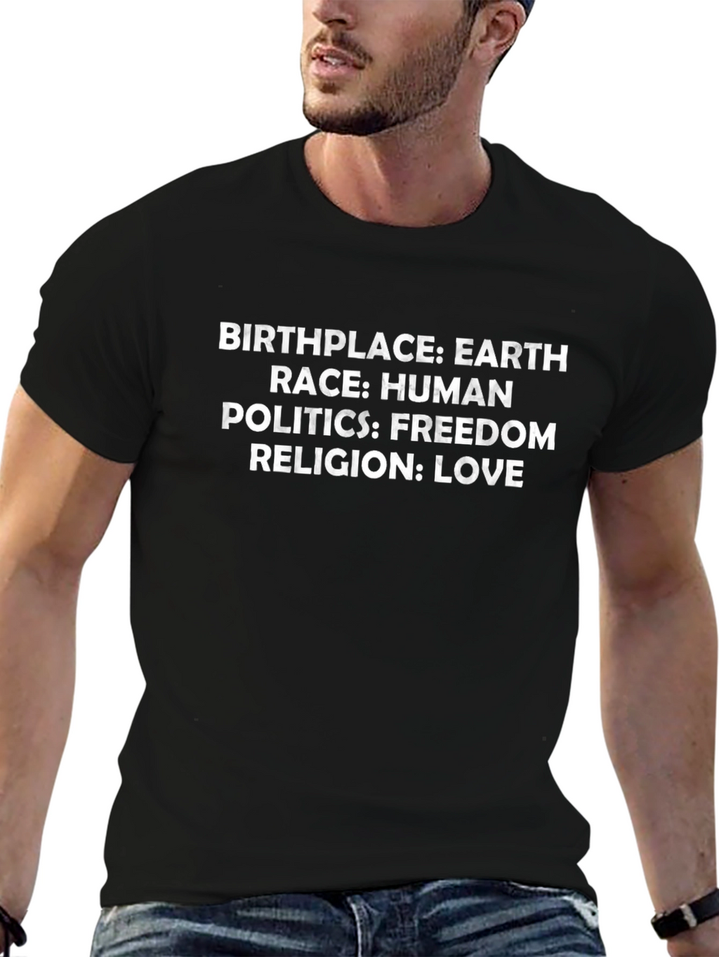 Earth Human Freedom Love Graphic Tee