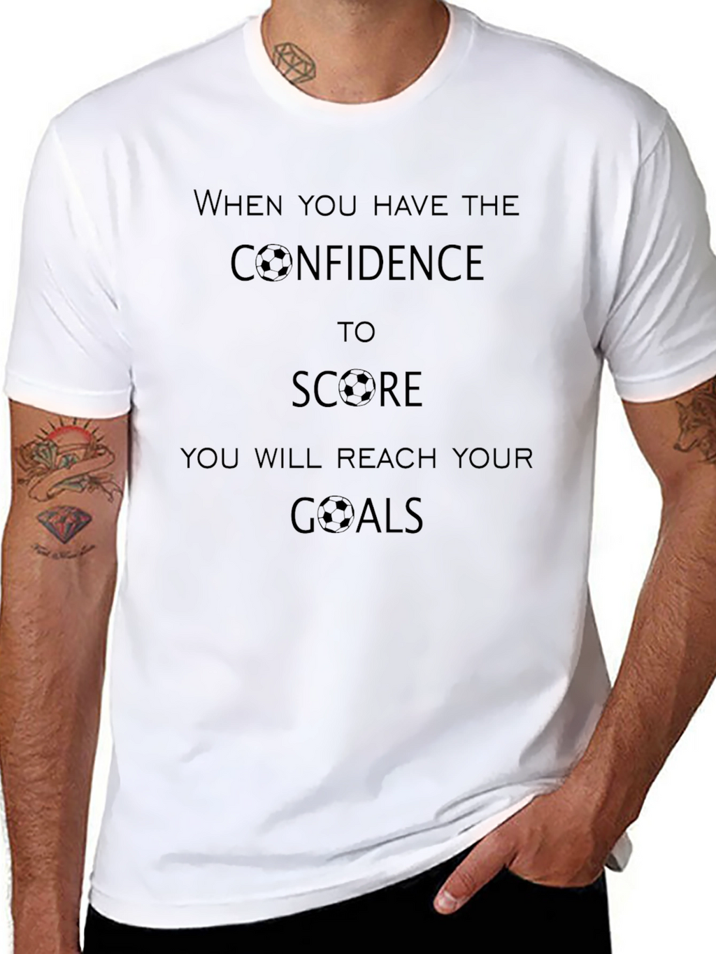 Confident Soccer Goals Black T-Shirt