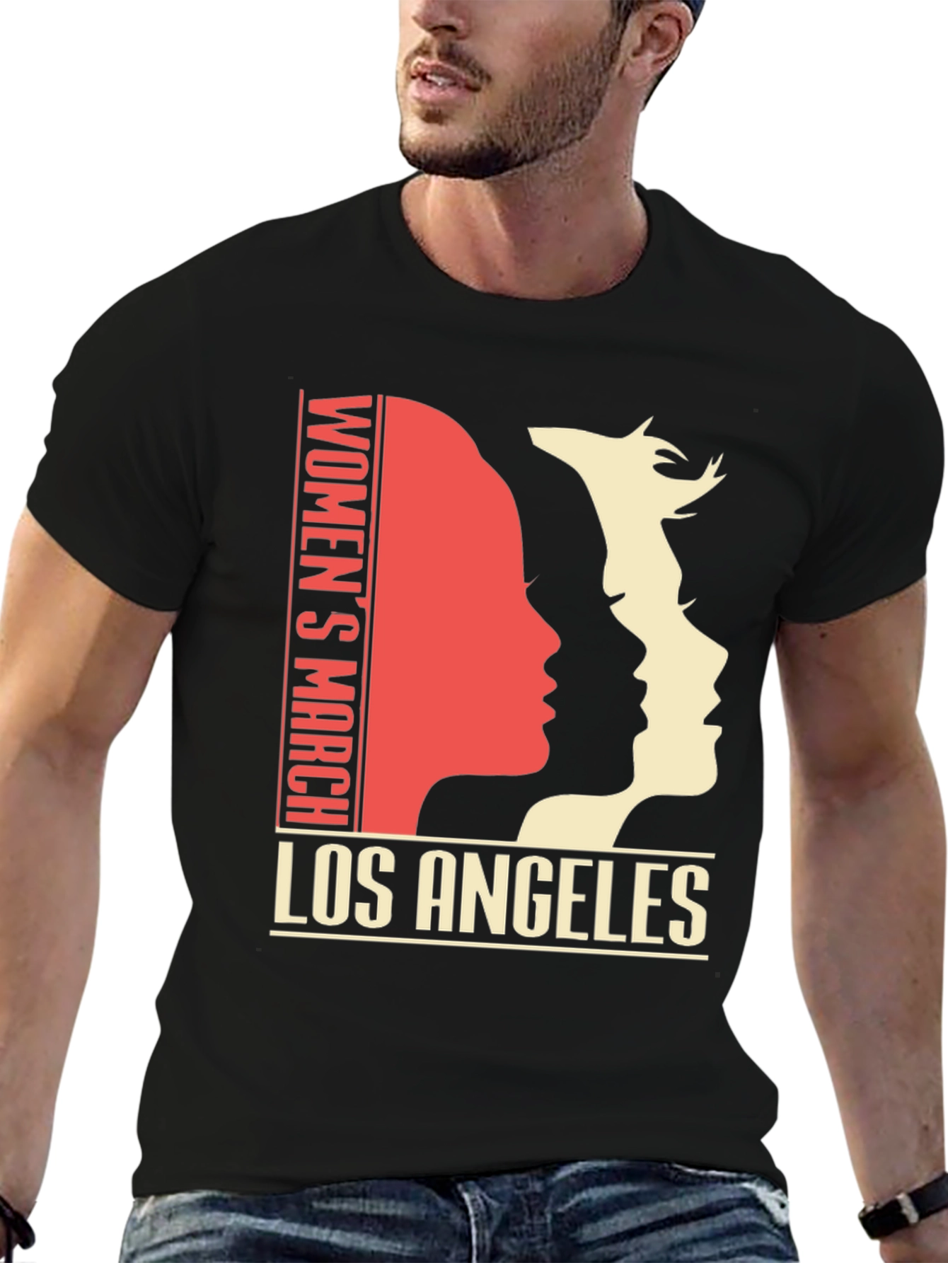 Womens March Los Angeles Graphic Tee - Black