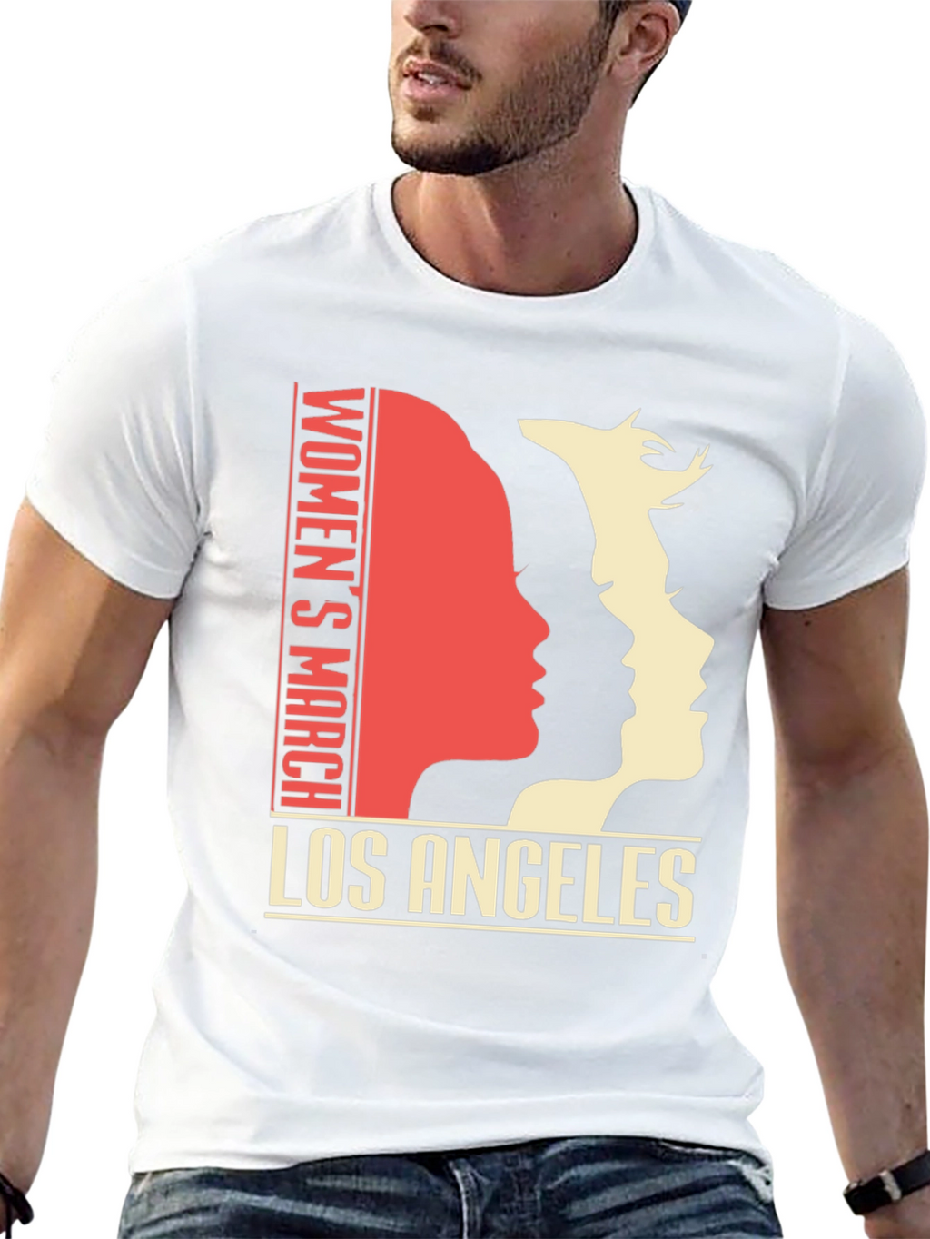 Womens March Los Angeles Graphic Tee - Black