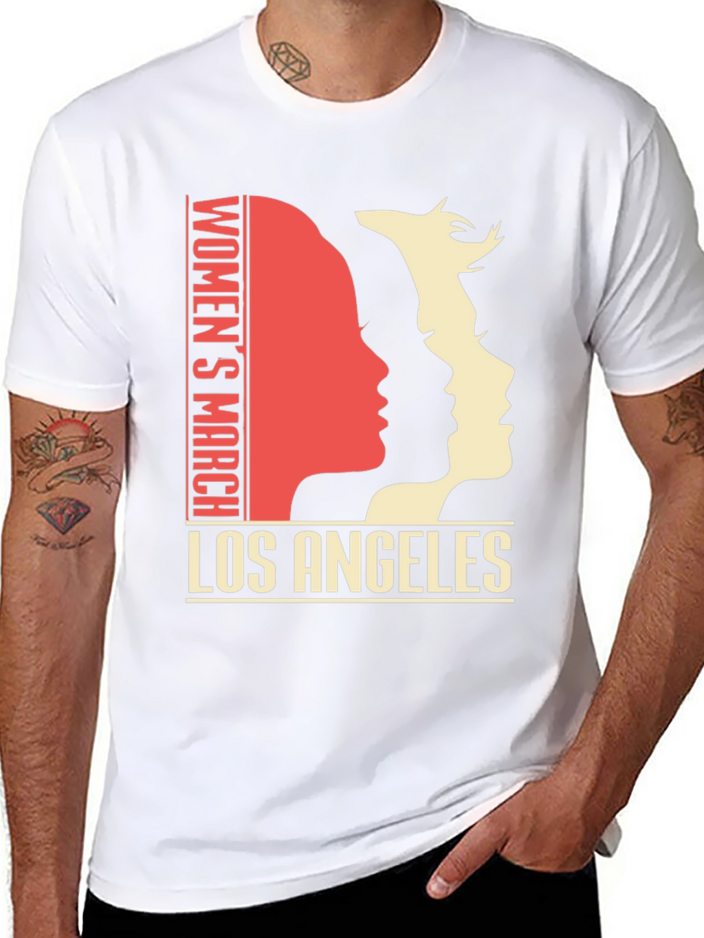 Womens March Los Angeles Graphic Tee - Black