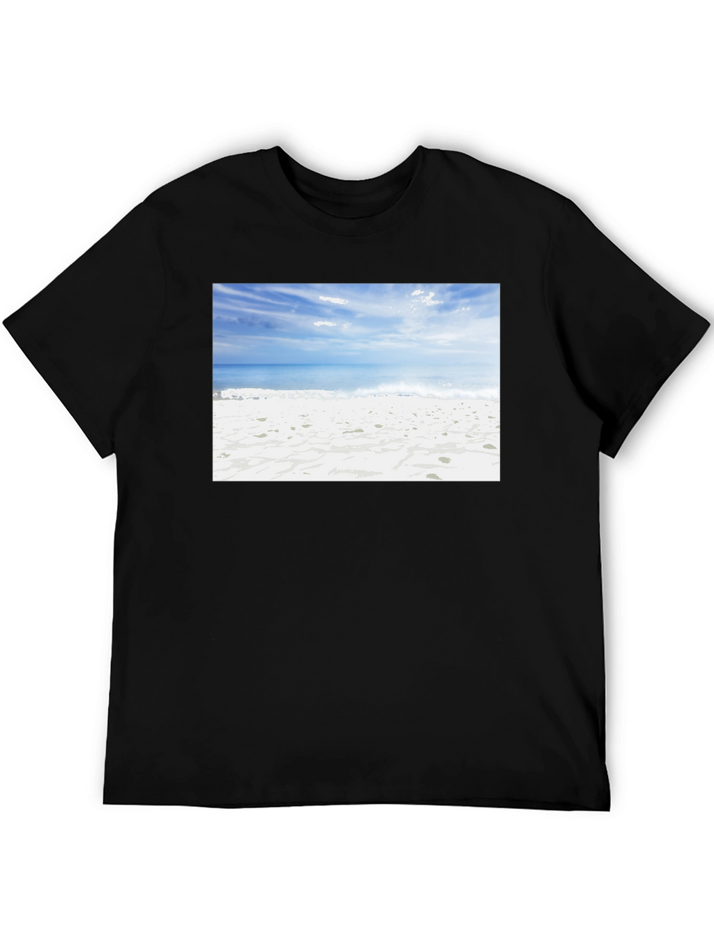 Beach Scene Black Tee - Coastal Vibes