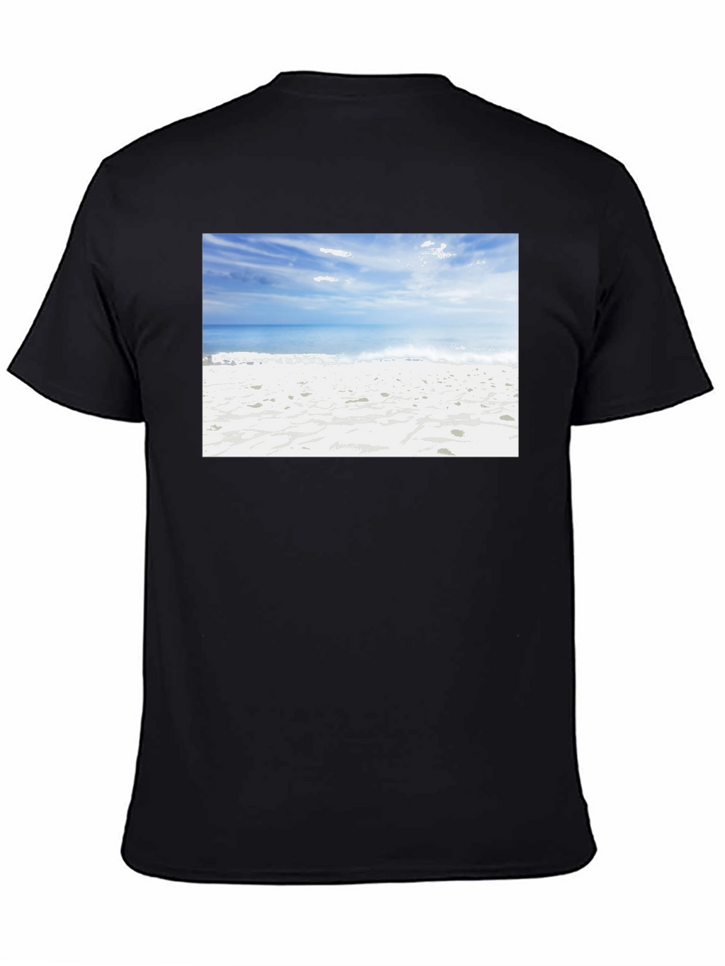 Beach Scene Black Tee - Coastal Vibes