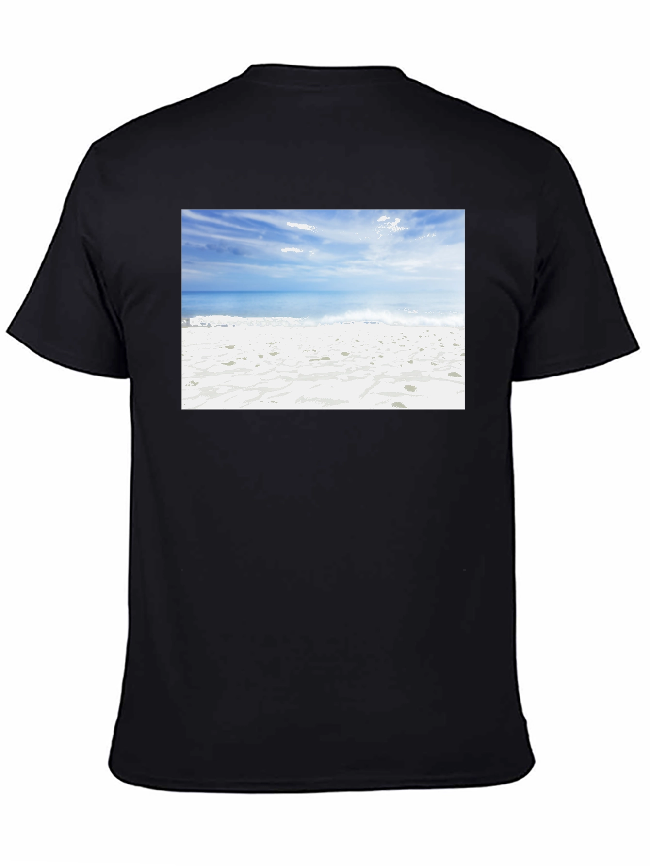 Beach Scene Black Tee - Coastal Vibes