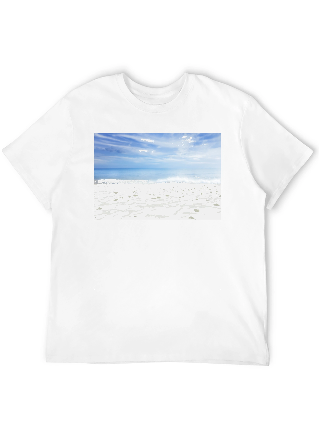 Beach Scene Black Tee - Coastal Vibes