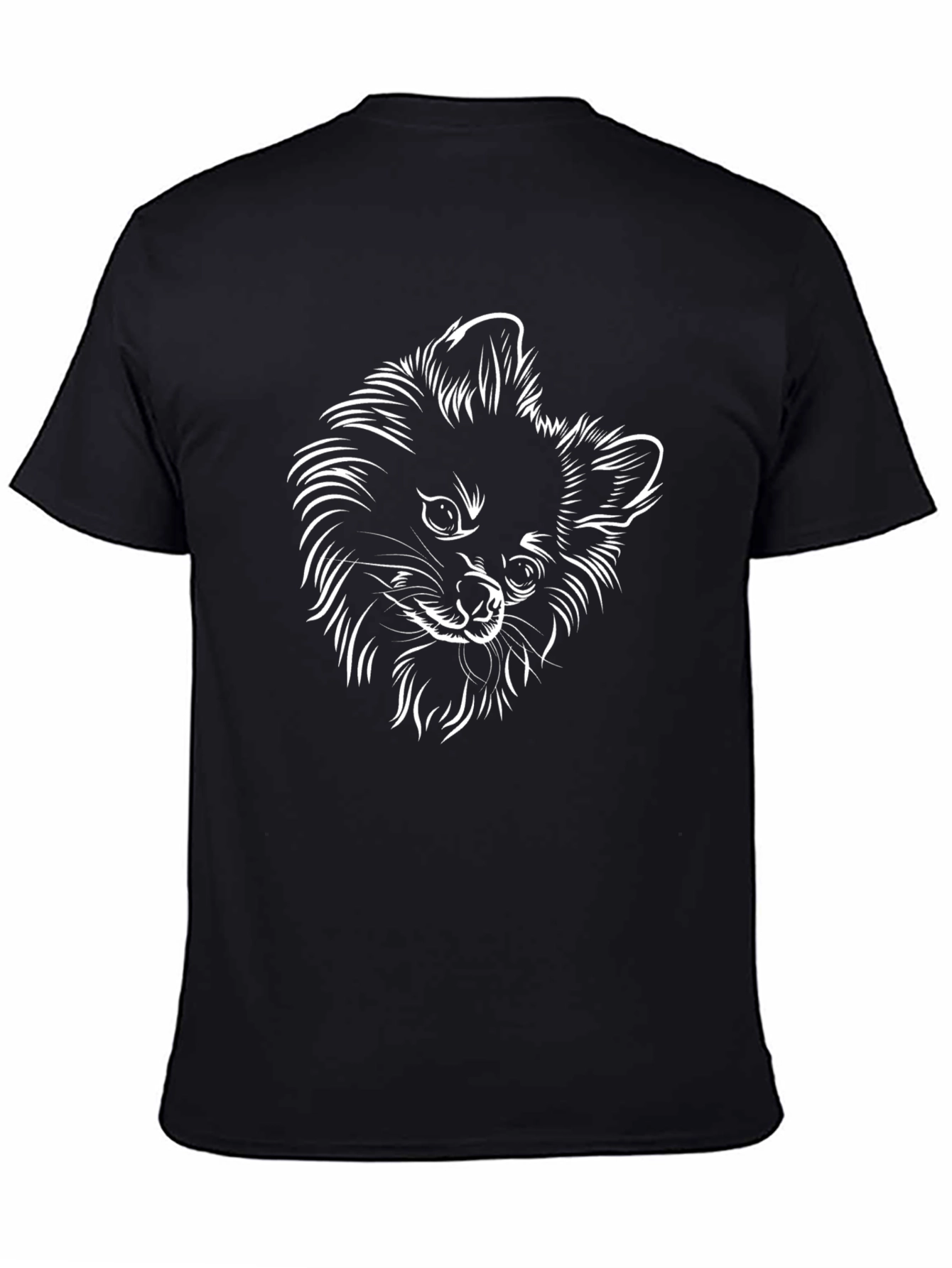 Dog Sketch Graphic Black T-Shirt