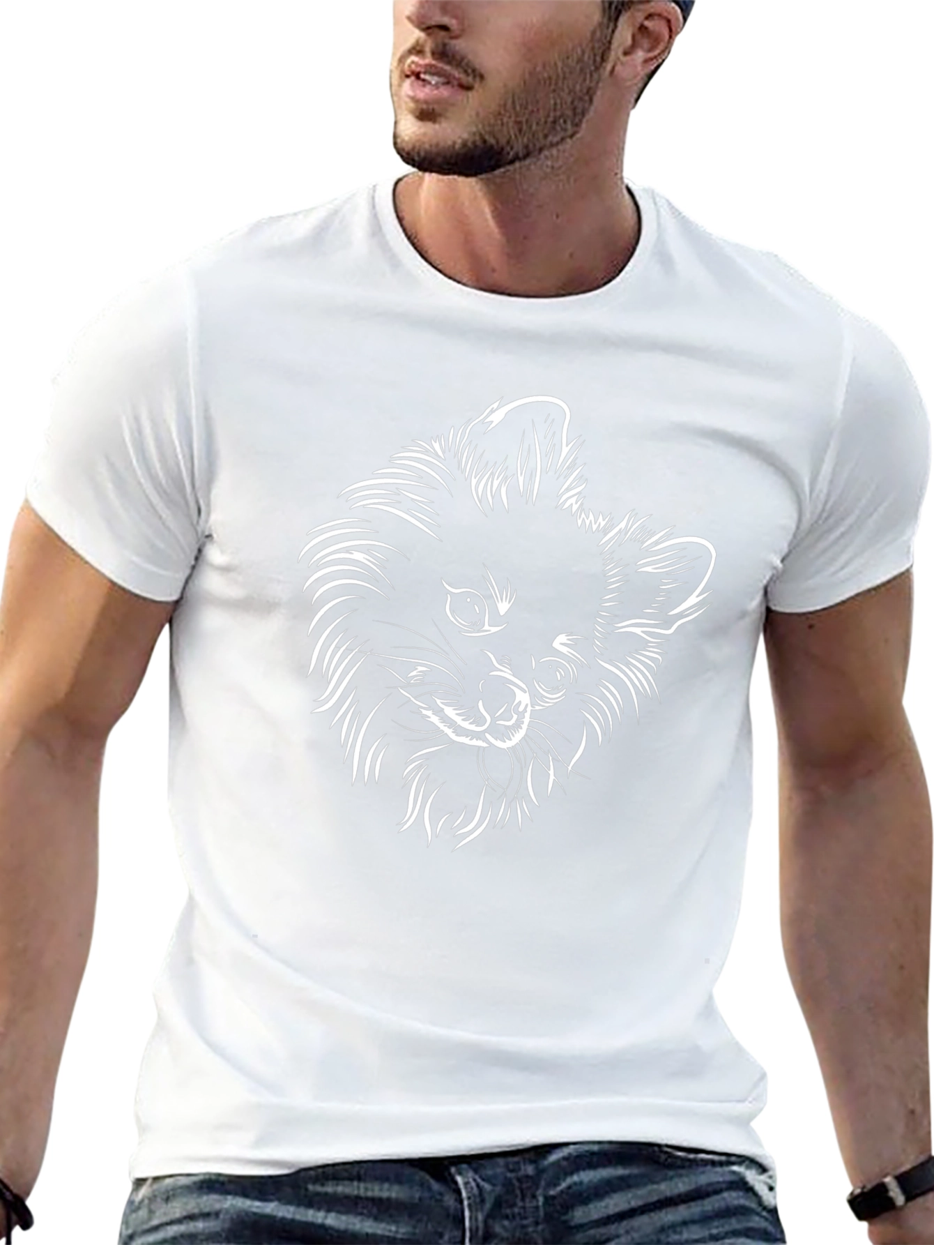 Dog Sketch Graphic Black T-Shirt