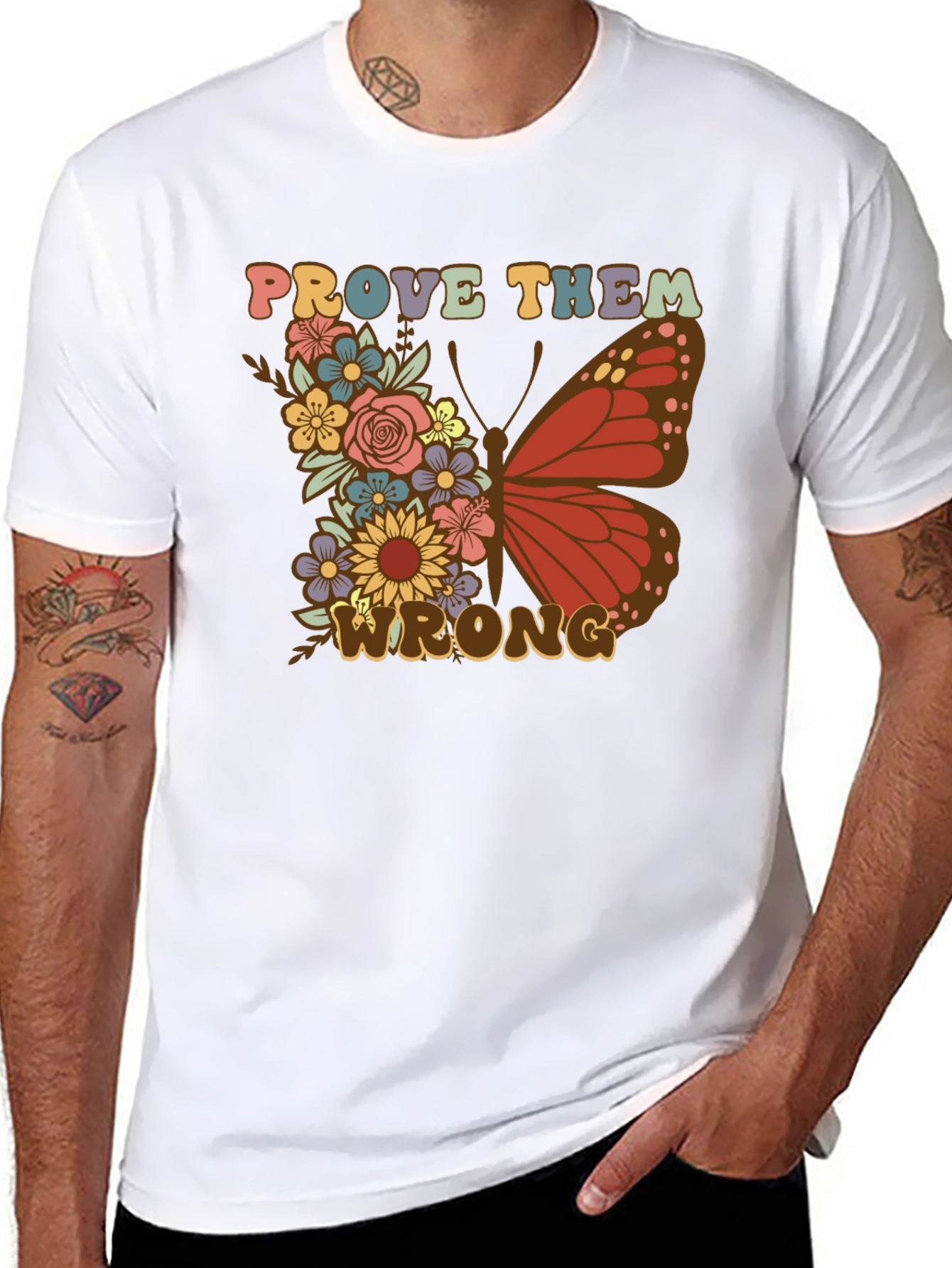 Floral Butterfly Prove Them Wrong Graphic Tee
