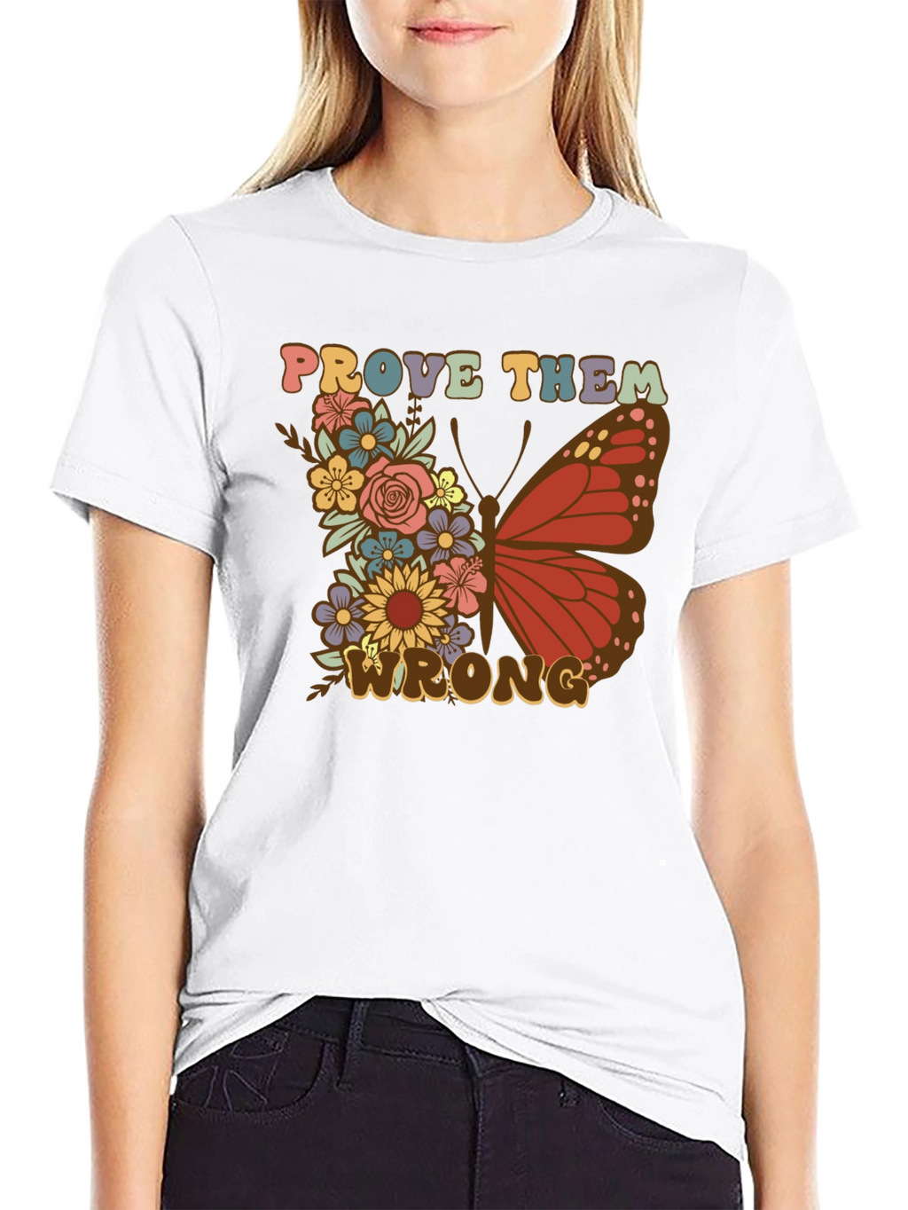 Floral Butterfly Prove Them Wrong Graphic Tee