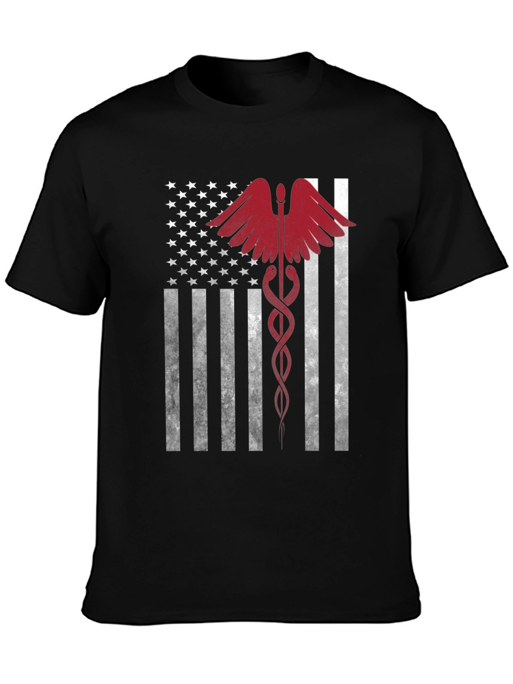 American Flag Medical Caduceus Graphic Tee