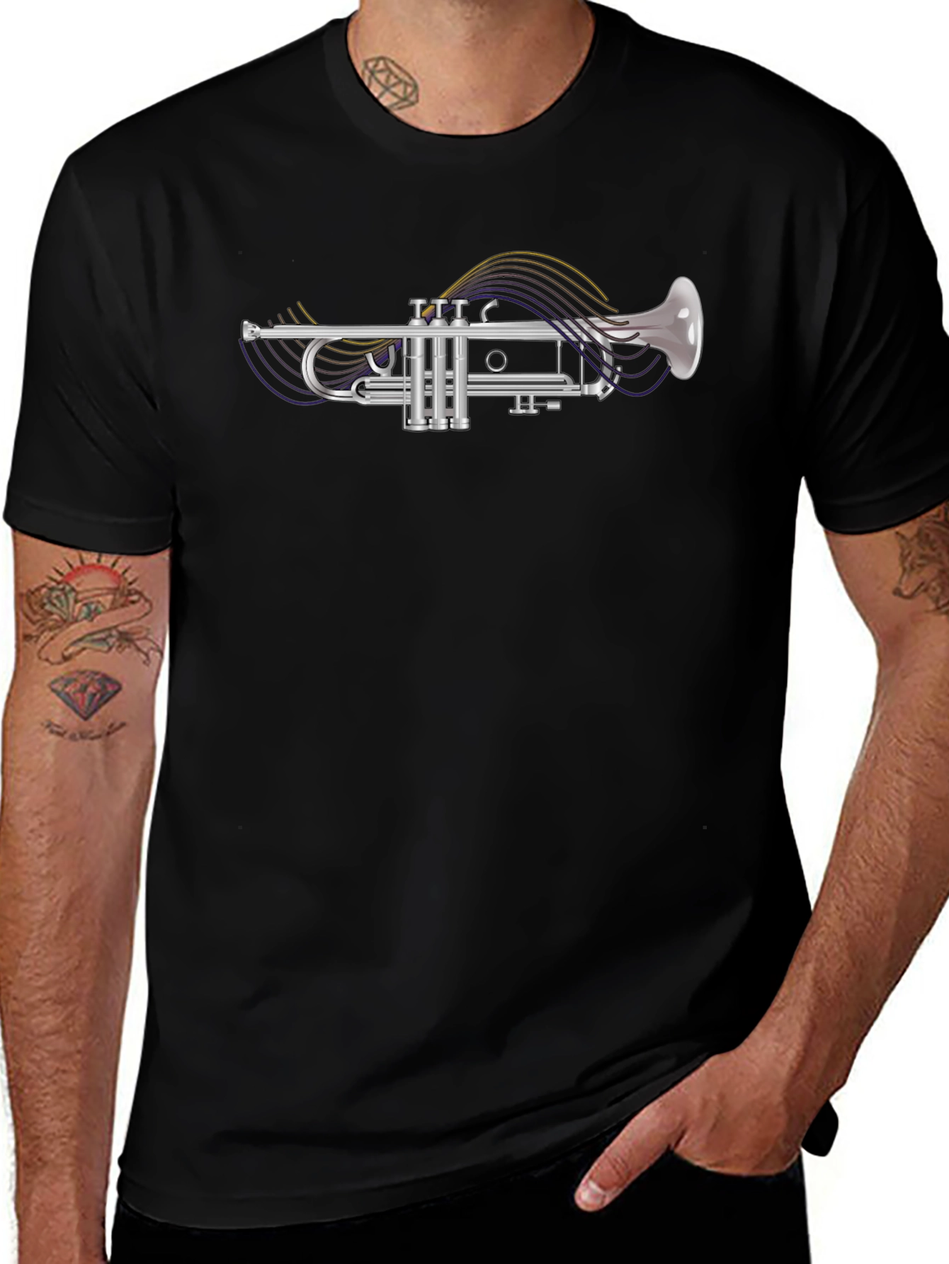 Trumpet Music T-Shirt - Classic Band Instrument Tee