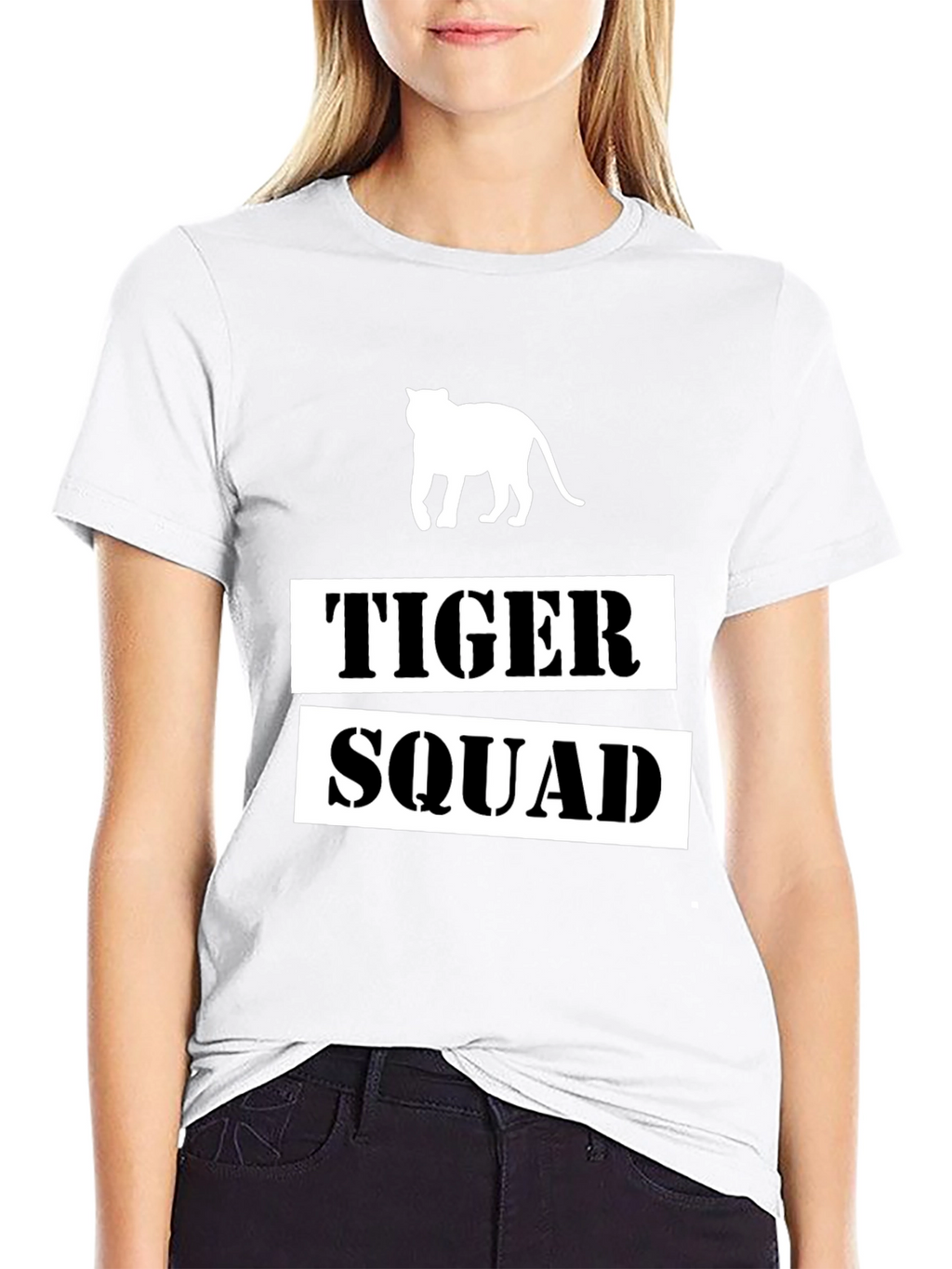 Tiger Squad Graphic Print Black T-Shirt