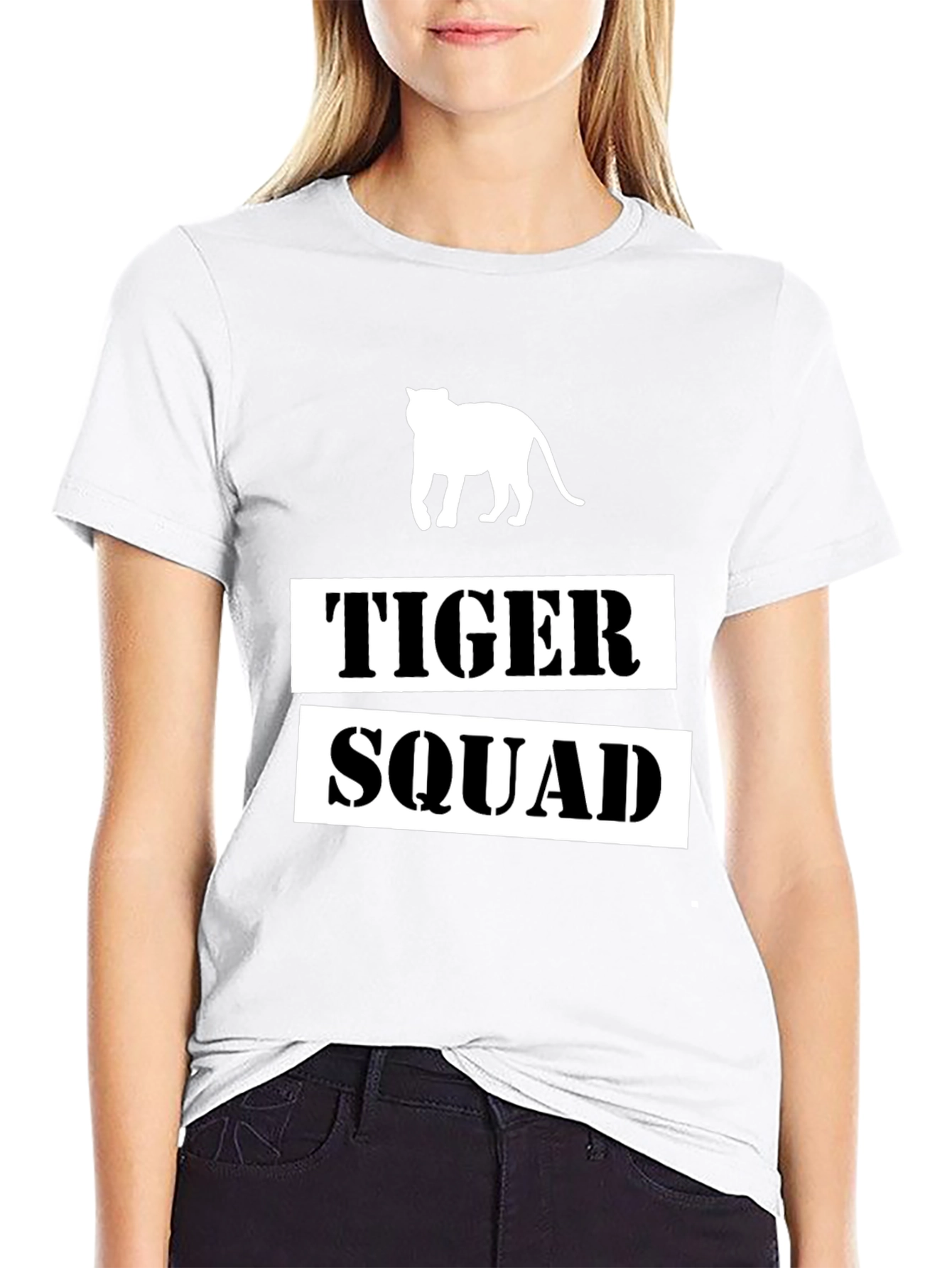 Tiger Squad Graphic Print Black T-Shirt
